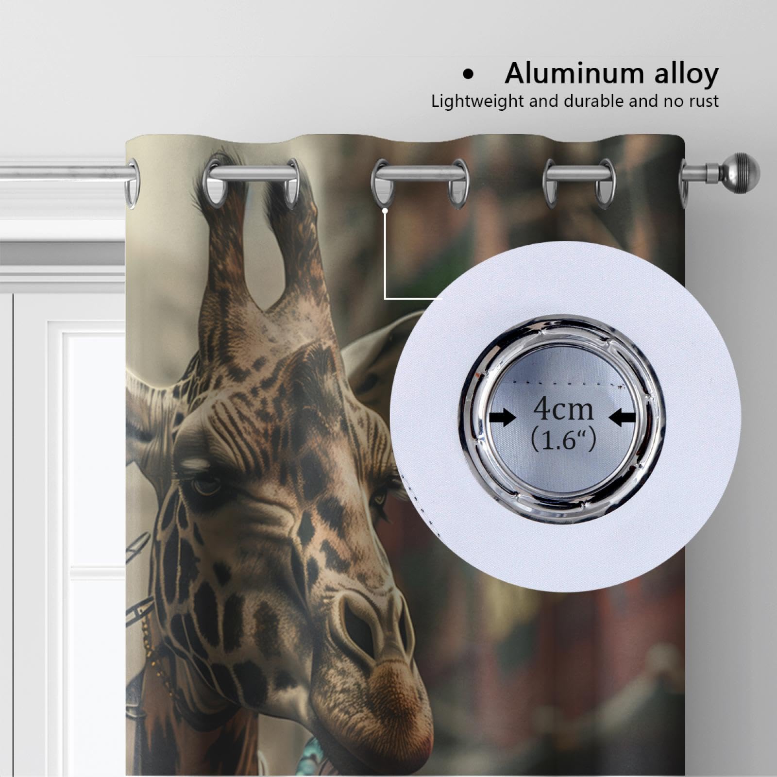 Neuheit Wildlife Stil Fenster Drapes Lustige Giraffe Print Verdunkelungsvorhänge für Wohnzimmer Schlafzimmer Verdunkelung Sichtschutz Vorhänge 2 Paneele H210xB140