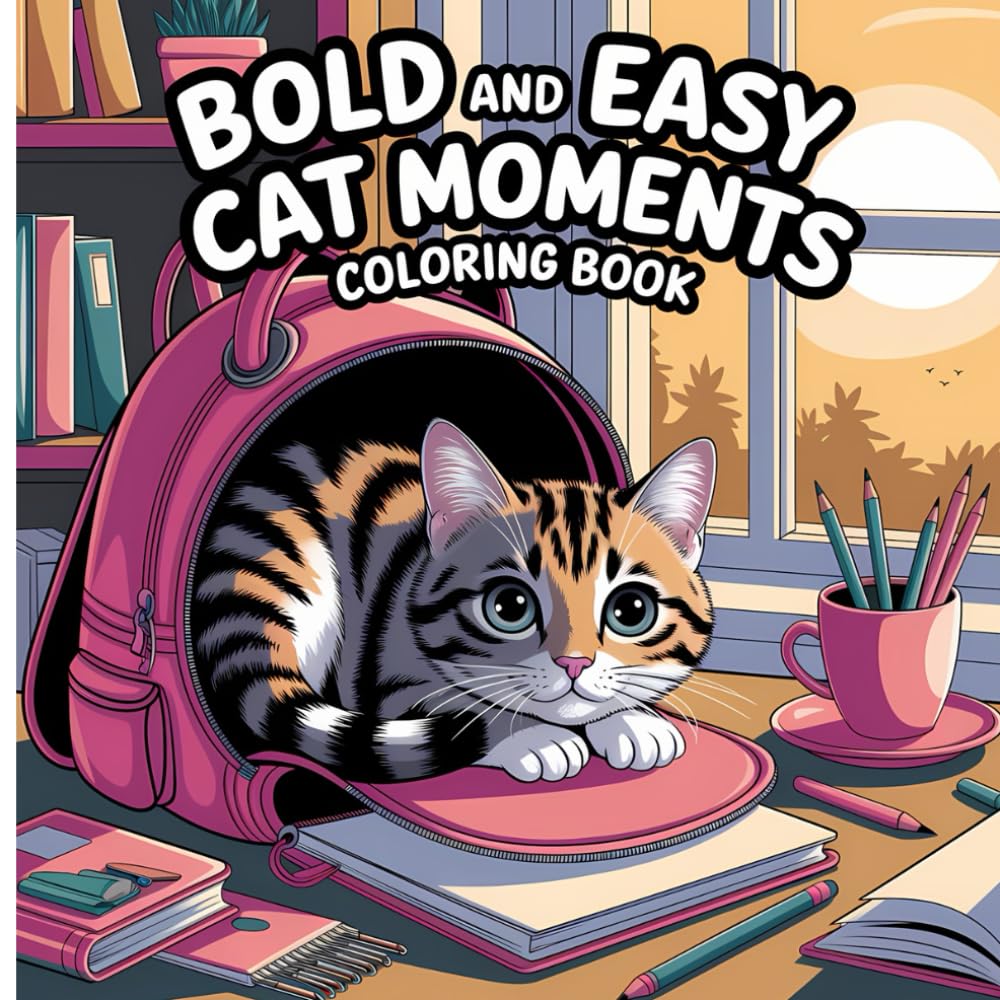 Cozy Cat Moments: Cute Cat Coloring Book for Adults and Teens – Adorable Meow Life Illustrations to Relax and Unwind