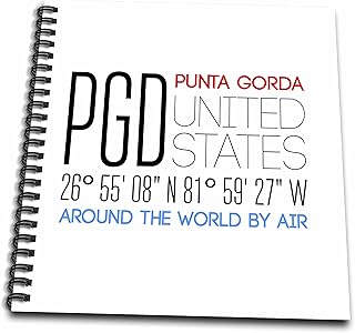 Drawing Book 8 x 8 inch - International airport code PGD, Punta Gorda, Florida, United States Alexis Design - Around The World By Air