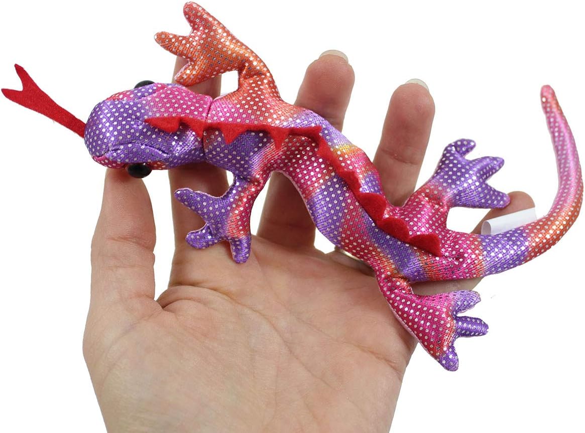 Curious Minds Busy Bags Set of 5 - Lizard Sand Filled Animal Toy - Heavy Weighted Sandbag Animal Plush Bean Bag Toss - Shimmering Glitter Gecko Sensory, Stress, Fidget Toy ADHD Special Needs Soothing