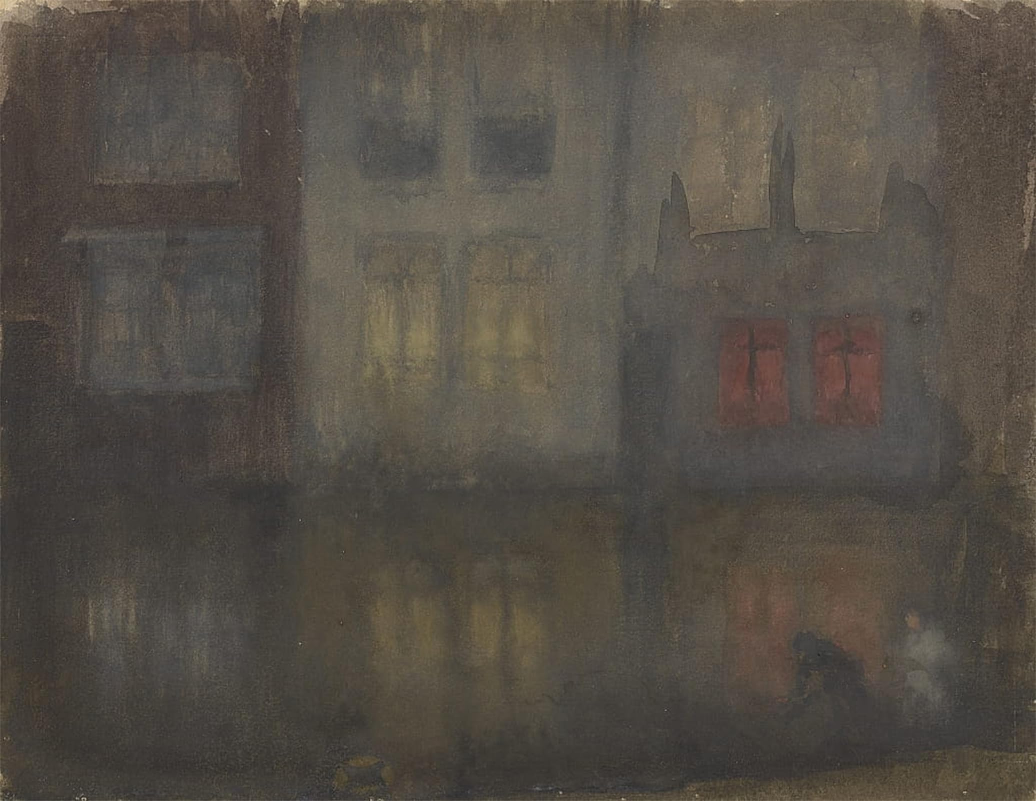 ARTXLXXBN Famous Art Print Poster Vintage Wall Art Nocturne Black and Redback Canal by Jamess Abbott Mcneill Whistler Canvas Art Poster for Home Decor 60x90cm