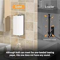 Vista 4 de Soporte para toallas de papel debajo del armario, de montaje en pared, desgarre con una mano, acero inoxidable, plateado, soporte para rollo