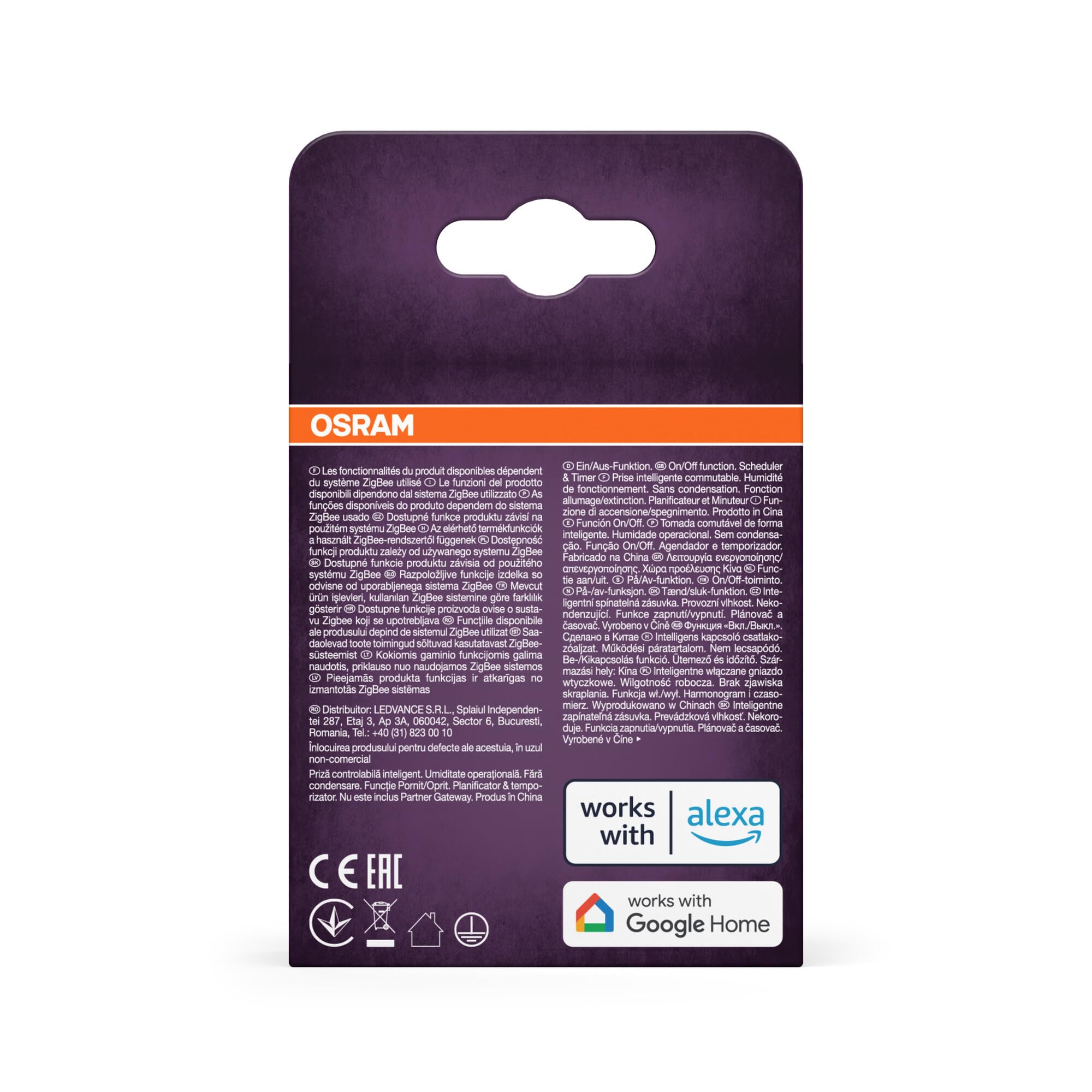 OSRAM Gniazdo SMART+ ZIGBEE EU w kolorze czarnym, inteligentne gniazdo z kontrolą zużycia energii i technologią ZigBee do integracji urządzeń elektrycznych z systemem inteligentnego domu
