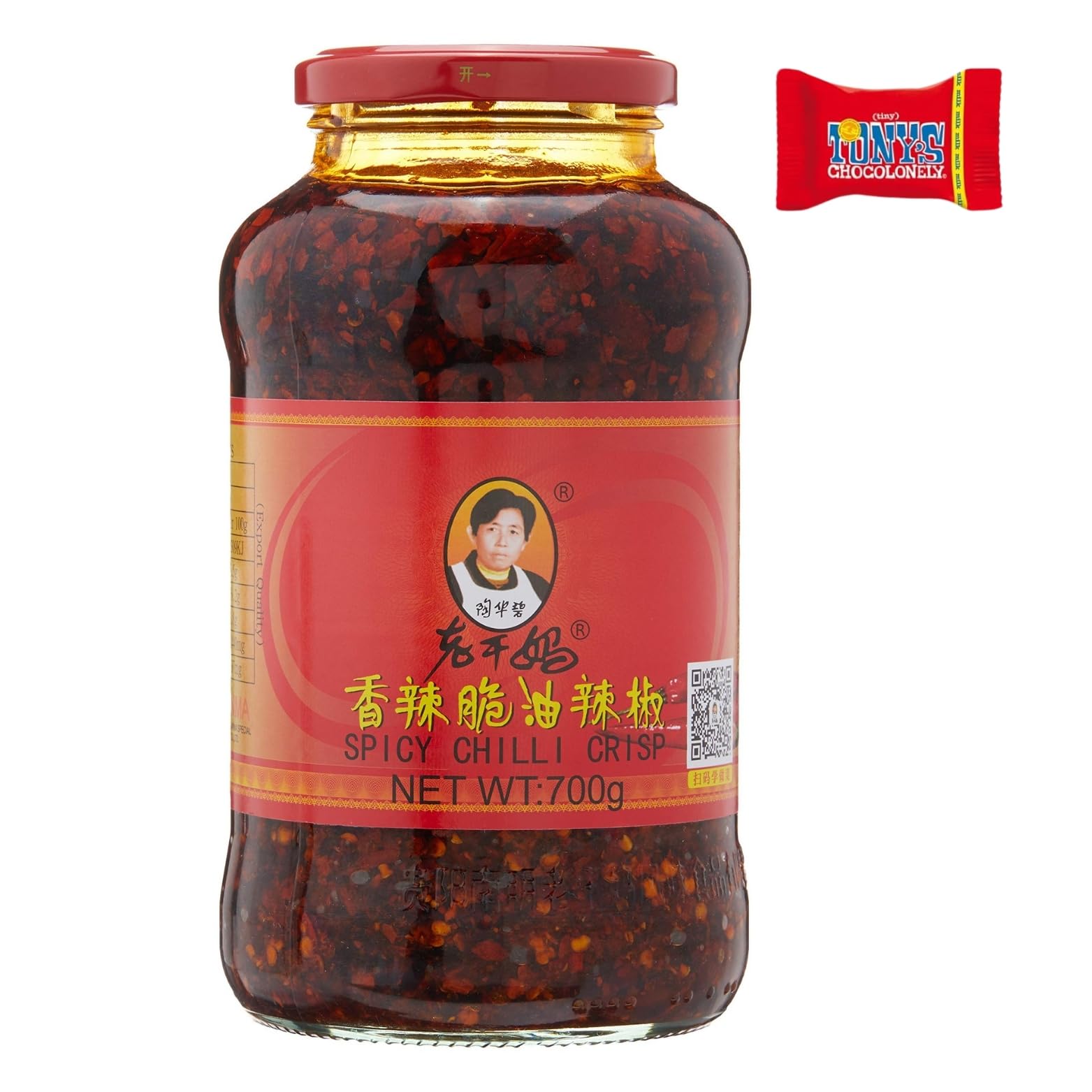 Pasta di peperoncino arrostita, peperoncino crispy in olio 700 g, fiocchi di peperoncino tostati con pepe Zsechuan