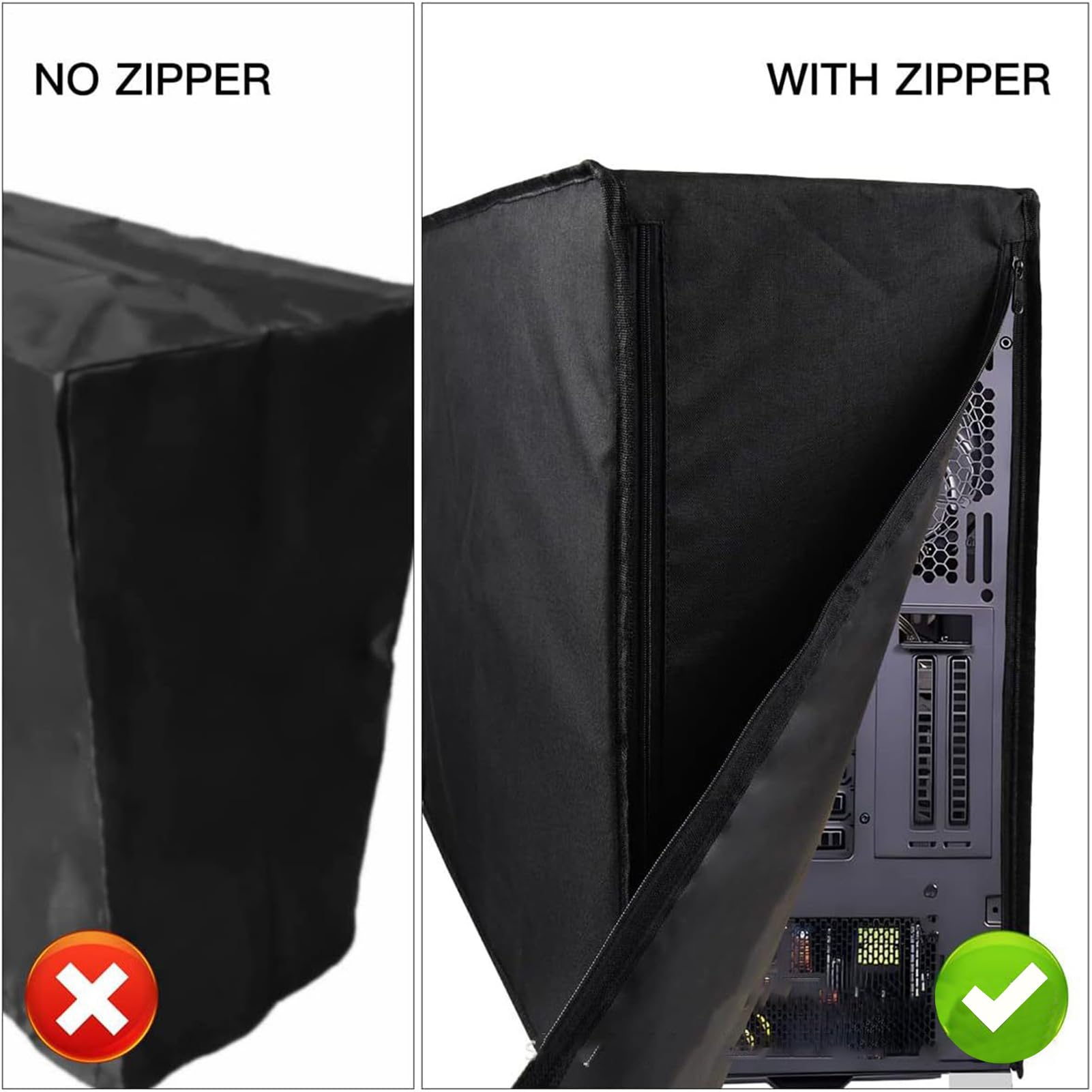 Staubschutz für Desktop-PC-Tower-Gehäuse, vollständiges Gehäuse, kratzfester Schutz, multifunktionaler Schutz für Büro, Zuhause und Gaming