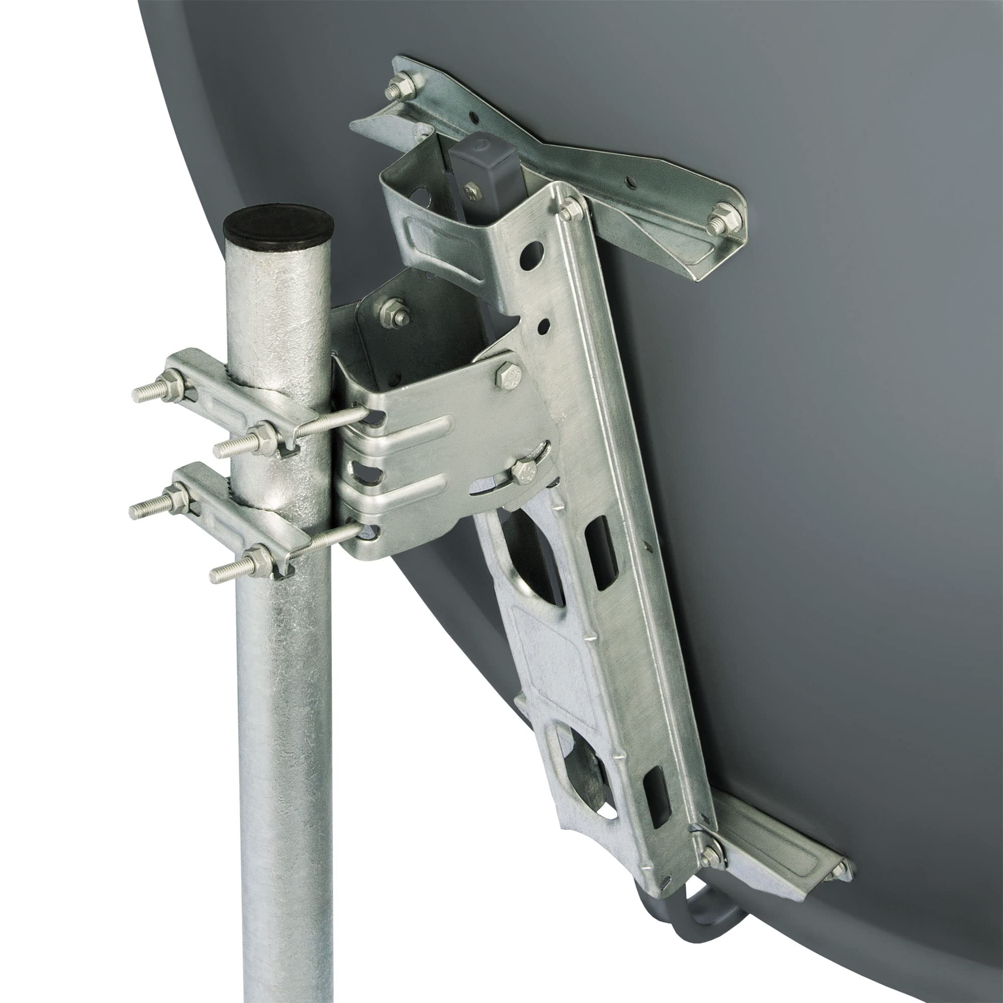 Premium X Satelliten-Komplettanlage 100cm Satellitenschüssel Anthrazit Satellitenantenne Quad LNB F-Stecker, SAT bis 4 Teilnehmer
