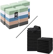 100 Pack Washcloths Bulk & 24 Pack Salon Towels - Multicolor