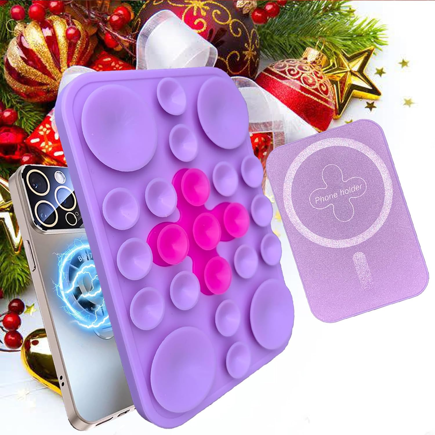 Magnetic Suction Phone Mount for MagSafe Case Silicone octo for Cup Buddy Sticky Grip Holder, Magnetic Phone Grip Removable Hands-Free Selfie/Video for TikTok Influencers