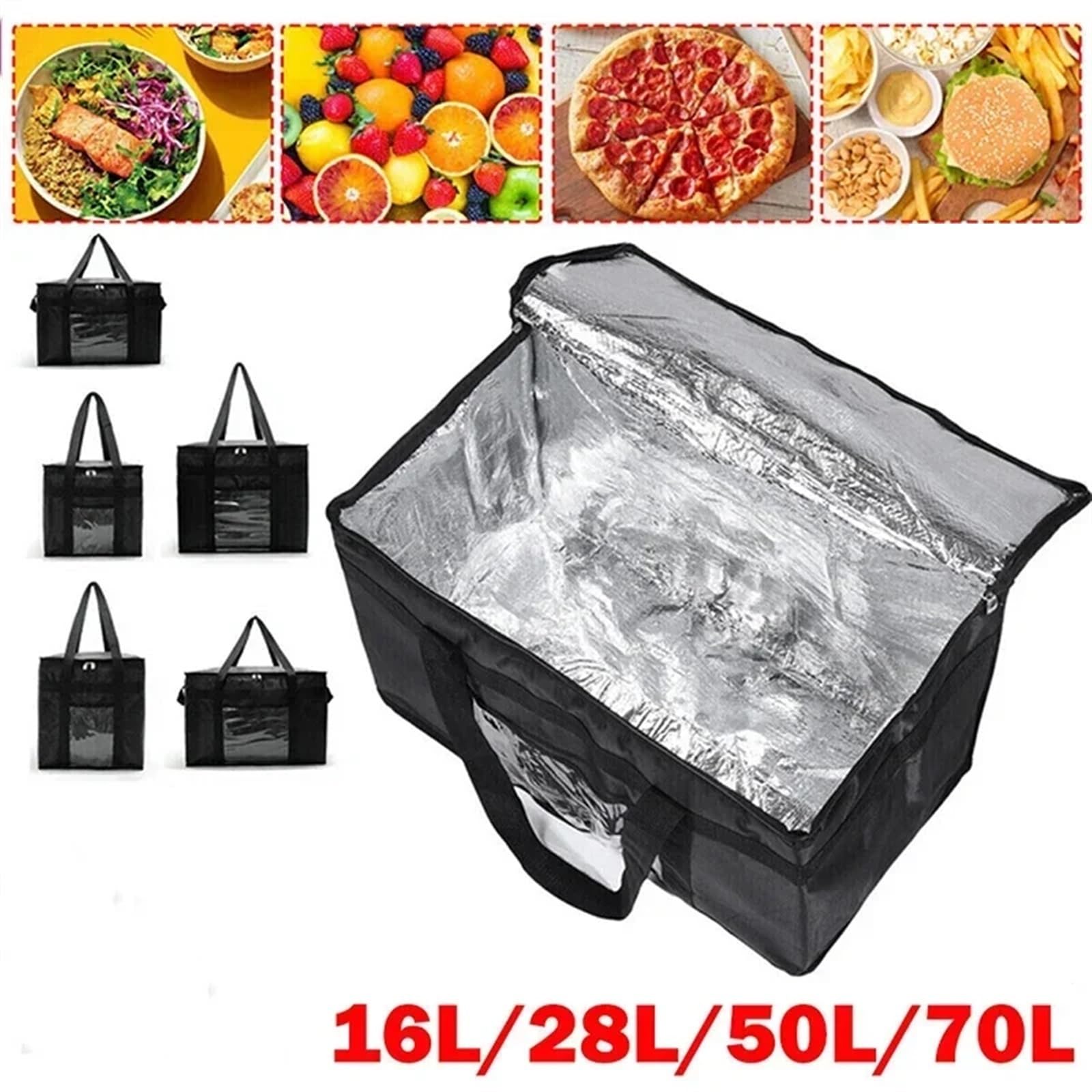 Bolsa térmica aislante, Bolsa de entrega de alimentos con aislamiento for camping y picnic 16L-70L(28l-2pcs)
