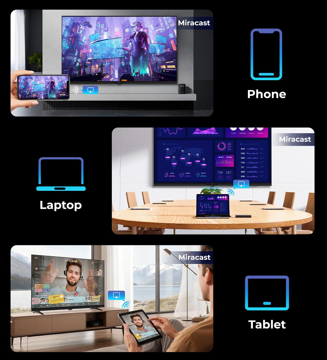 FPD 43 Inch Smart TV 1080P Full HD Powered by Tizen OS Compatible with Dolby Audio, HDR 10, HDMI, WiFi, Bluetooth, Flat Screen Television (AT43-P1, 2025)