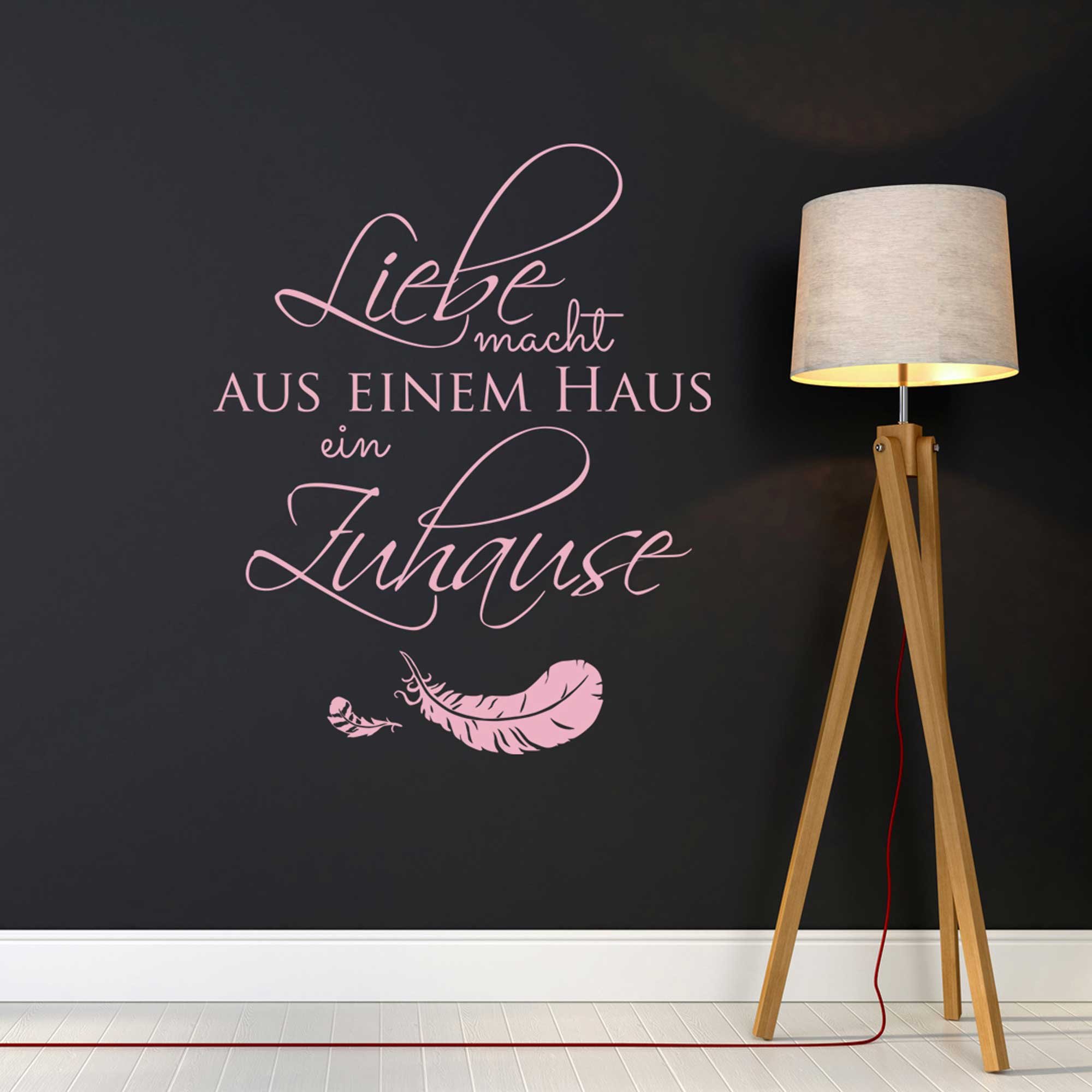 Wandtattoo Wandaufkleber Wandsticker Aufkleber Sticker Spruch Liebe macht aus einem Haus ein Zuhause M1972 ausgewählte Farbe: *dunkelgrau* ausgewählte Größe: *XL - 80cm breit x 100cm hoch*