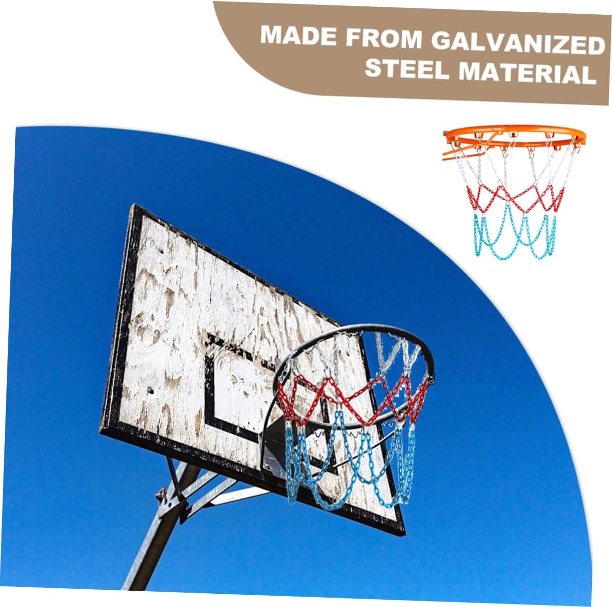 Heavy Duty Buckle Basketball Net Plated Steel Chain Outdoor Indoor Basketball Hoop