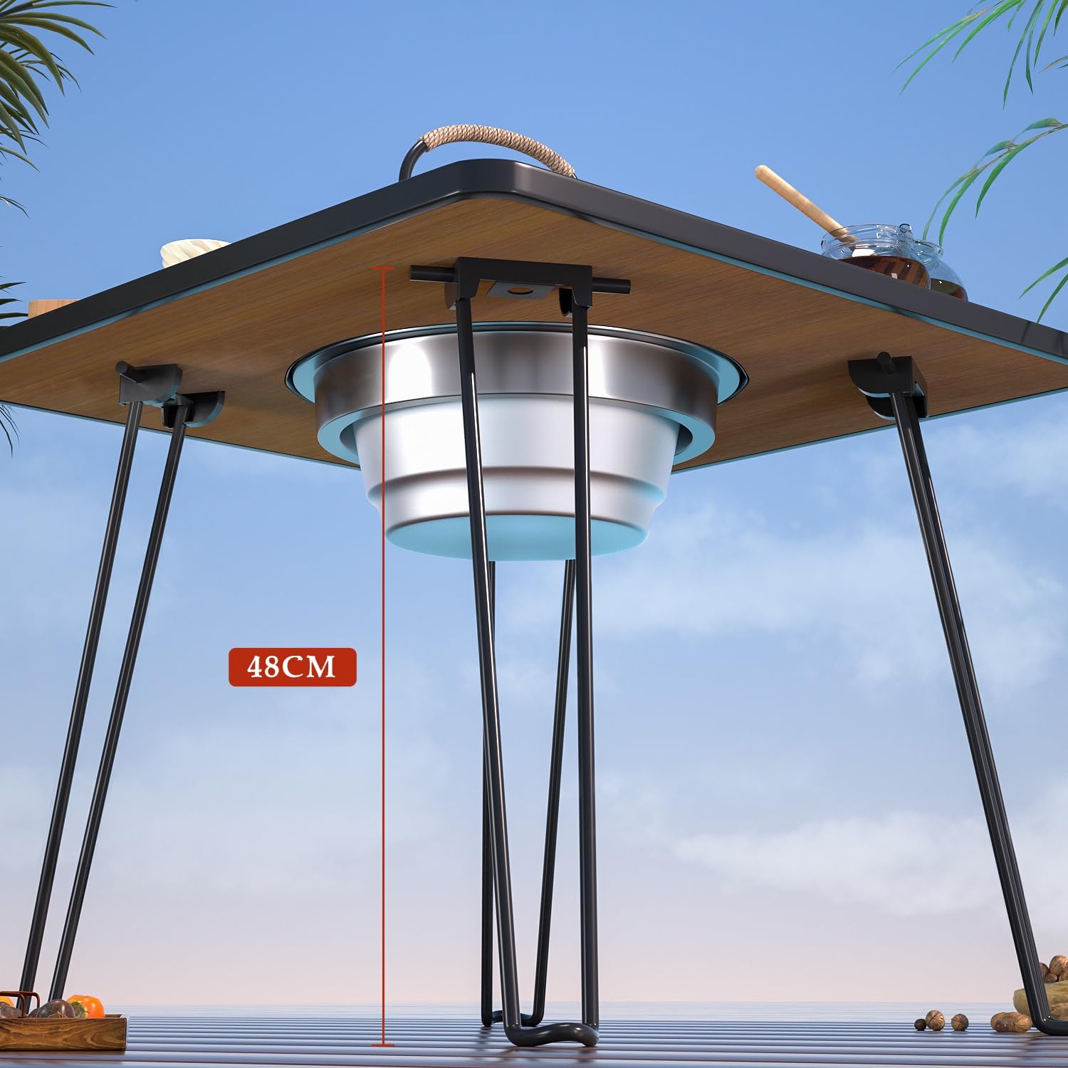 Parrilla portátil para camping y diseño de mesa al aire libre con asa, ideal para jardín, coche, nics y portón trasero, perfecta para los amantes de las barbacoas