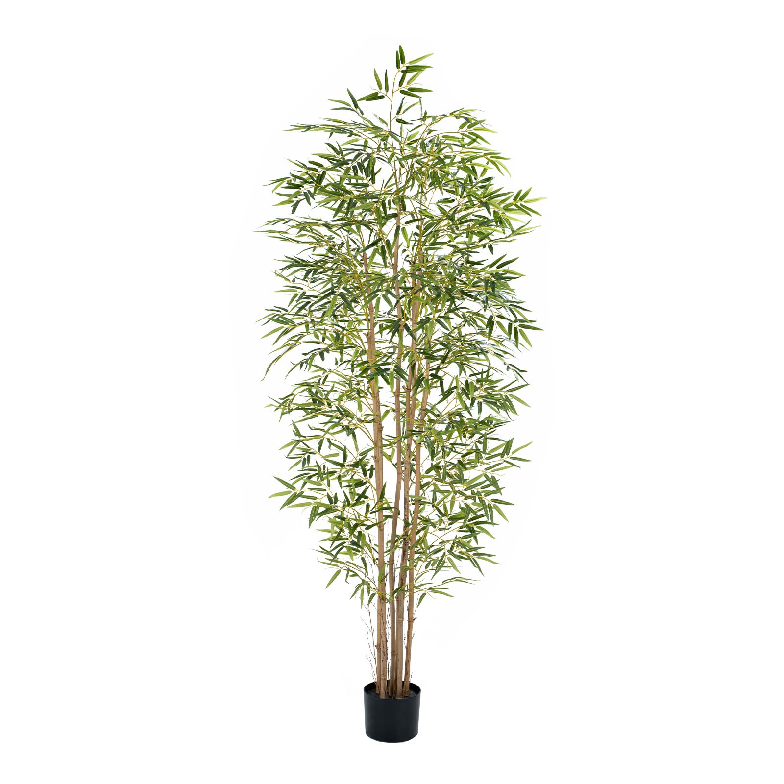 Keeplush Artificial Bamboo Plant 210cm-Featuring 1880 Realistic Leaves and 6 Natural Bamboo Trunks, Tall Artificial Plants with Lush - fake tree Indoor for Living Room Office Bedroom Home Decor