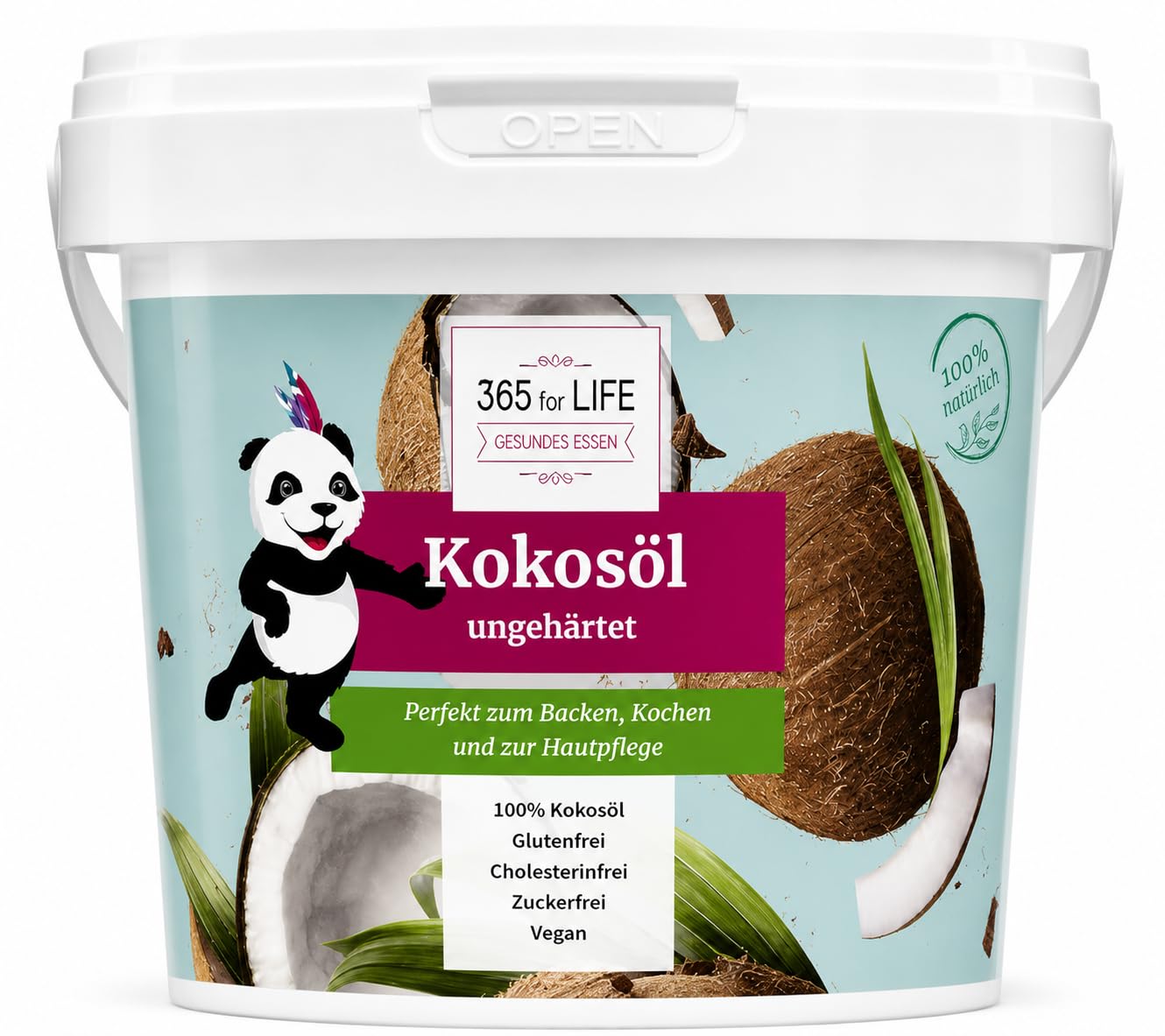 Kokosöl ungehärtet 3 x 1000 ml – 100% pflanzlich, geruchsneutral, glutenfrei, vegan – Ideal zum Backen, Kochen & Hautpflege