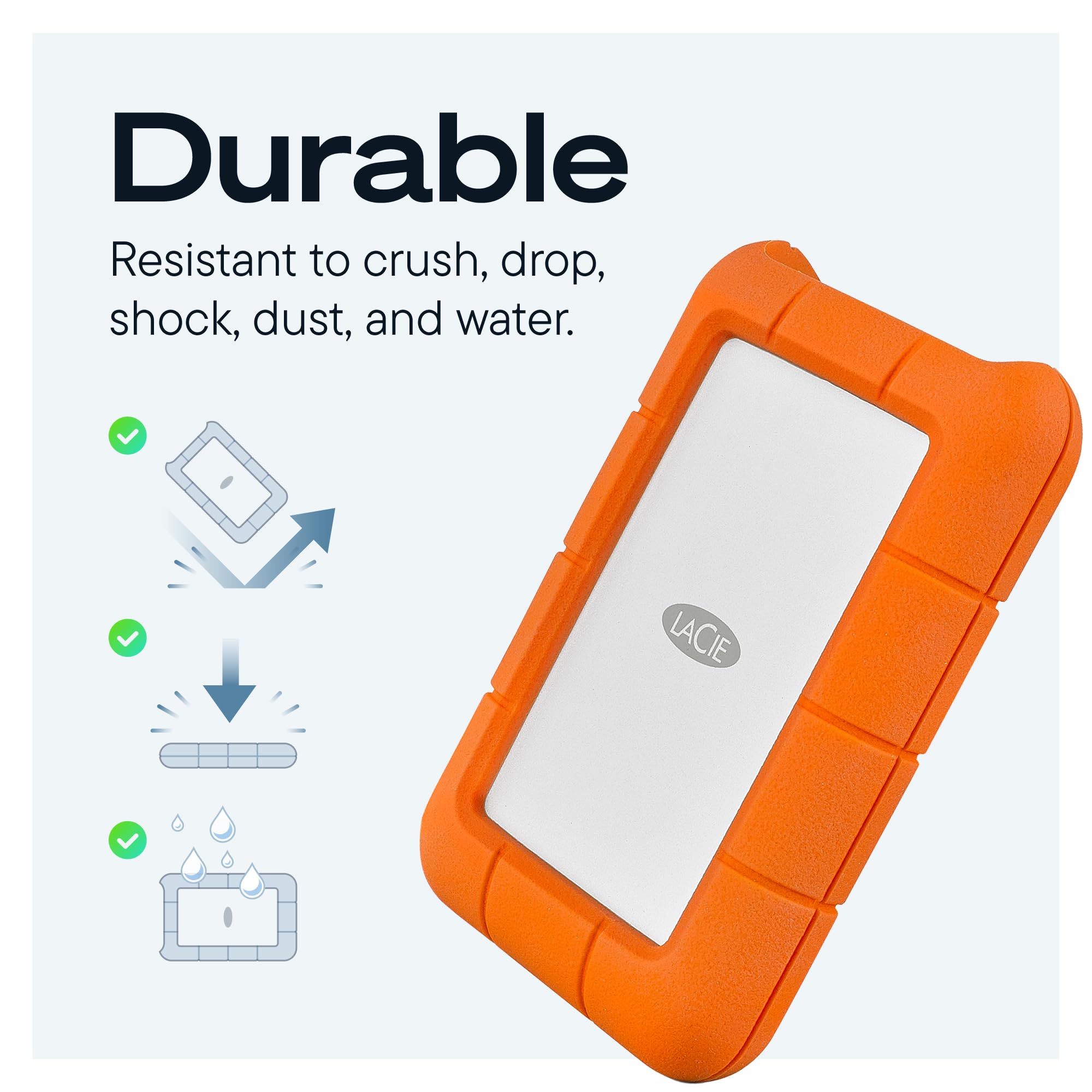 LACIE RUGGED USB-C 5TB 外付けハードディスク LaCie Rugged USB-C 5TB External Hard Drive – Password Protection