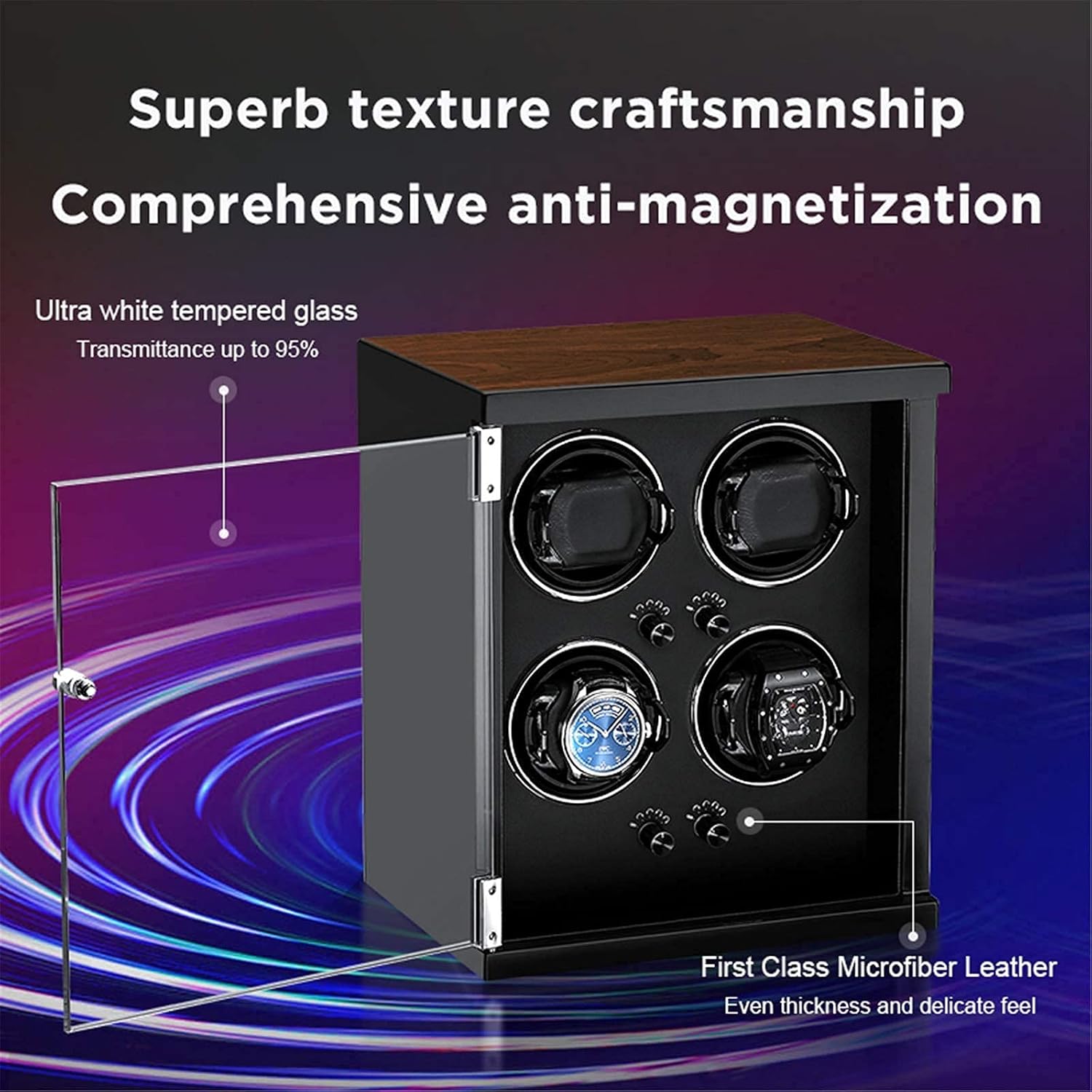 自動巻き時計ワインダー 金属 e 5つの異なる設定 静かなモーター