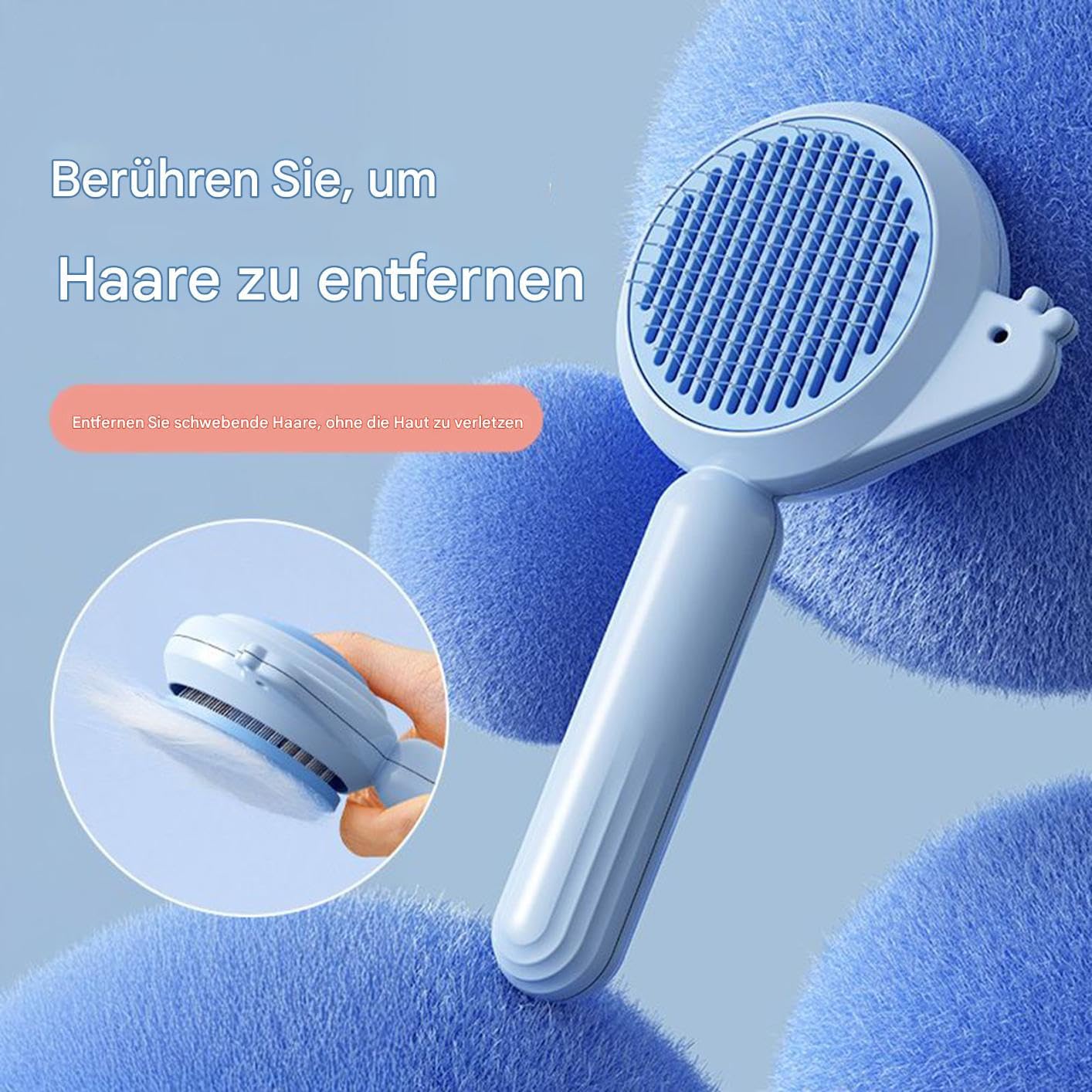 Fellbürste Für Wohnungskatzen Kammwerkzeug Mit Auswurftaste Entfernt | Katzenhaarentferner -Massagepflege Für Hunde Welpen Kätzchen Zuhause Salon Badezimmer Dusche