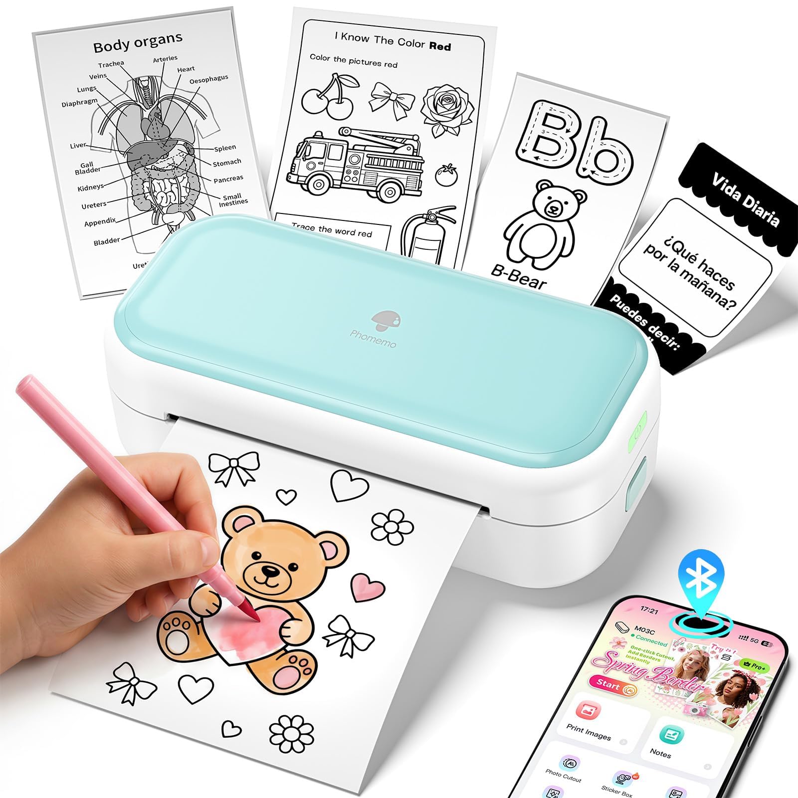 Phomemo M03C Mini Flashcards Printer, Mini Flash Cards Sticker Printer for Preschoolers, DIY Printable Learning Tool, Montessori Toddler Card Tool for Math, Phonics, Sight Words, Homeschool Supplies-image-32
