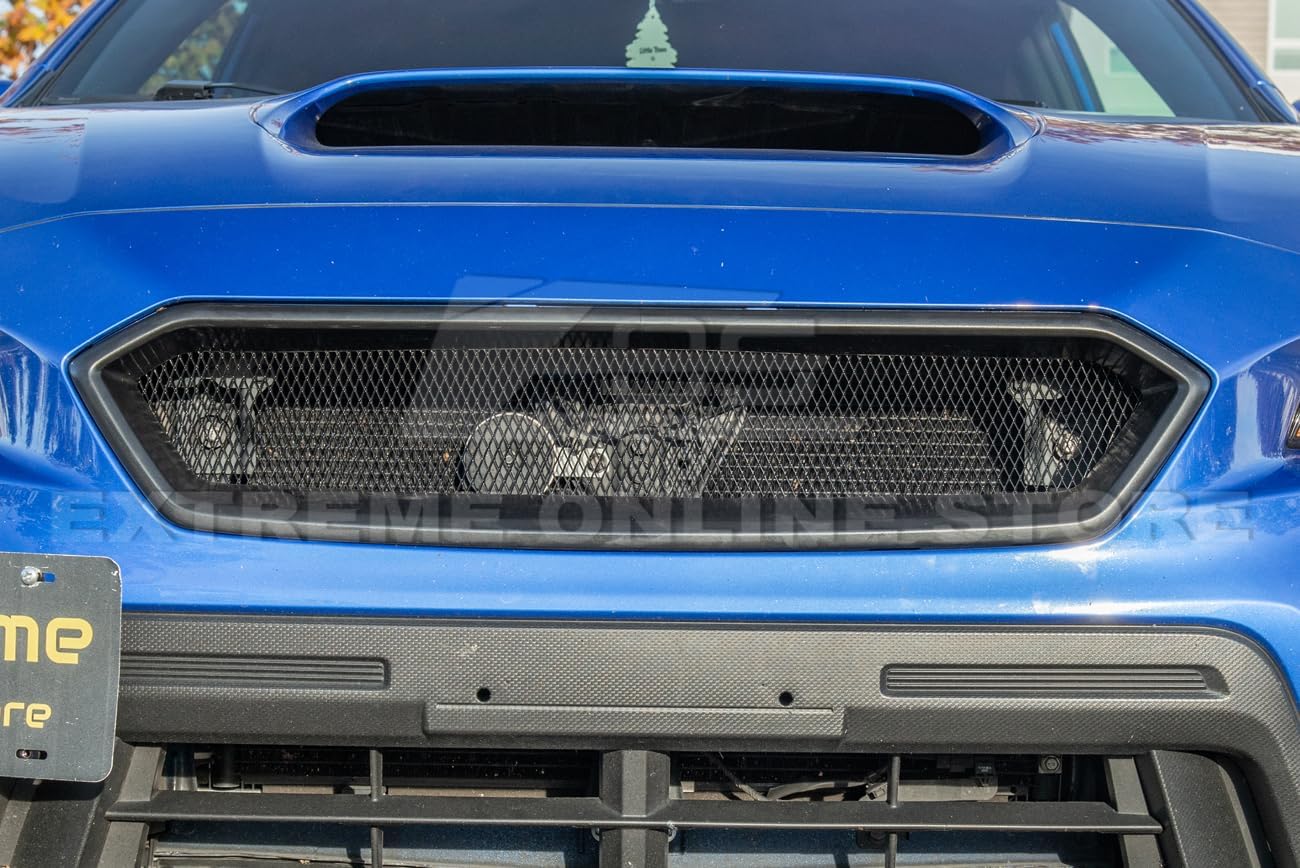 Replacement For 2018-2021 Subaru WRX & STi JDM ChargeSpeed Style Front Bumper Upper Grille Cover (ABS Plastic - Matte Black)