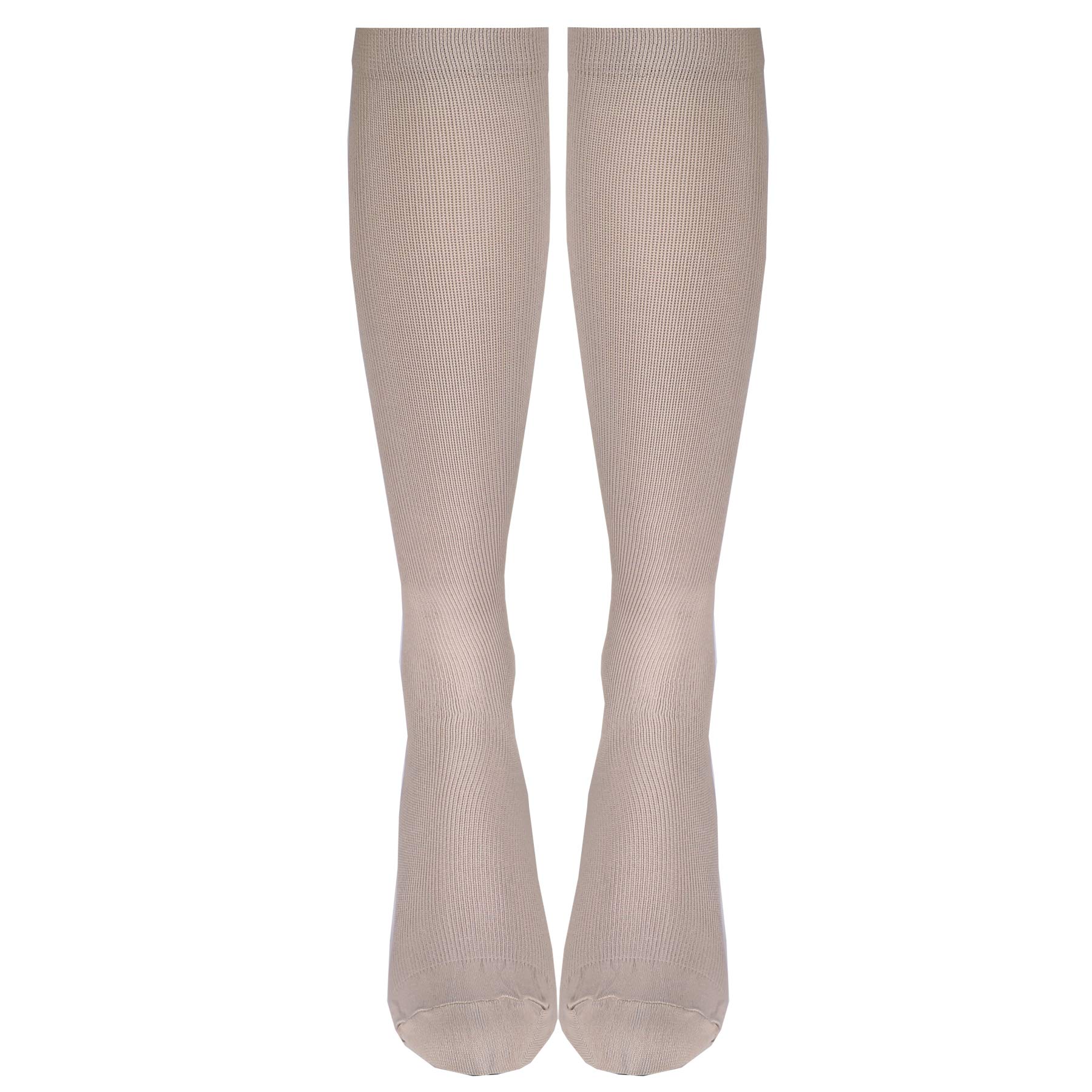 Truform Compression Socks, 15-20 mmHg, Men's Dress Socks, Knee High Over Calf Length, Tan, Medium