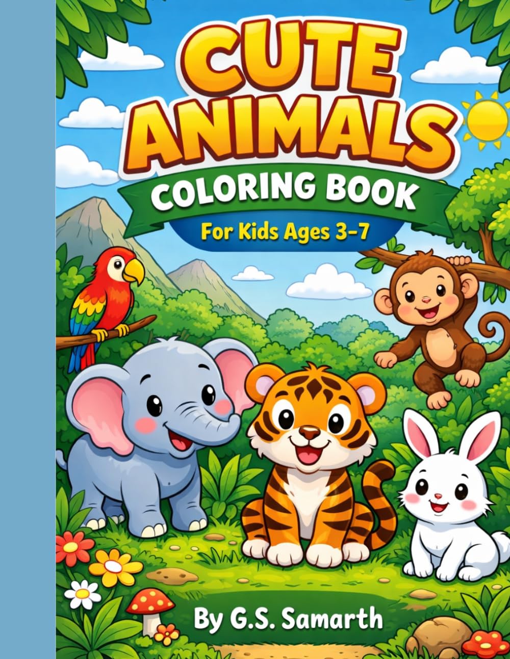 Cute Animals Coloring Book for Kids Ages 3–7