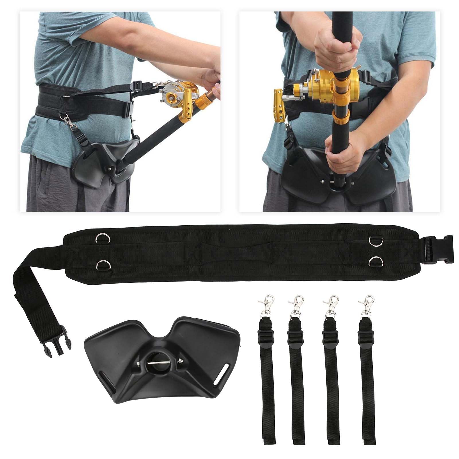 Leapiture Adjustable Fishing Rod Belt Waist Rod Support Holder Fishing Pole Fixing Belt Fishing Rod Stabilizer