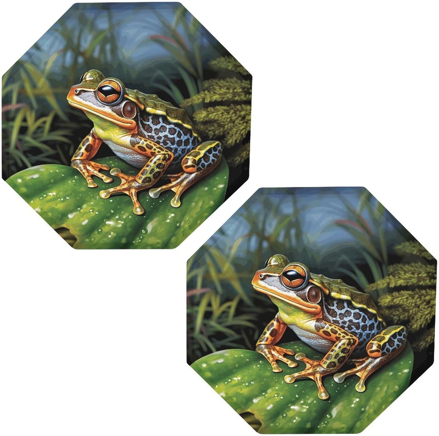 Ctagon Metal Sign for Home, Modern Display Plate for Kitchen, Tropical Frog Plates Accent Hanging Wall Decorations 3PCS for Living Room, Bedroom, Hallway, Hotel