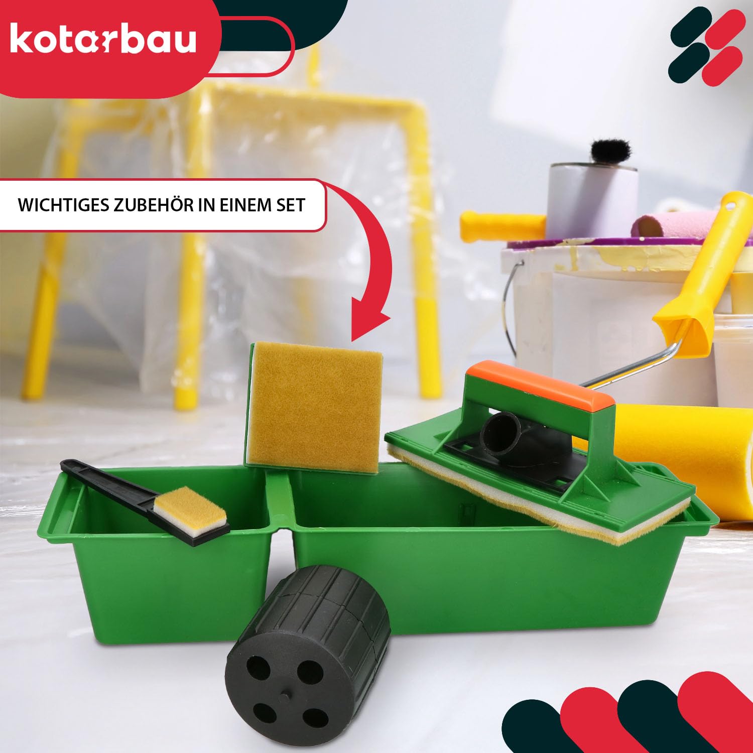KOTARBAU® USA-Paint - Set di strumenti di pittura - Spazzole in plastica per dipingere