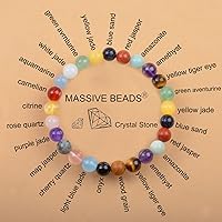 Vista 11 de MASSIVE BEADS Pulsera elástica de yoga hecha a mano con piedra natural, cristal curativo, energía, regalos para adultos unisex de 0.157 in, 0.236