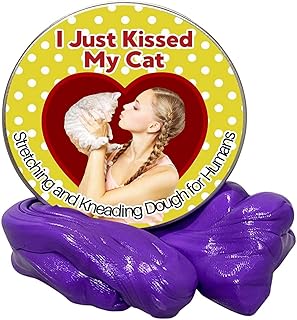 GearsOut Kissed My Cat Stress Putty - Crazy Cat Lady Gift for Pet Owners Fidget Toy Purple Therapy Dough Relaxation Gifts for Stocking Stuffers Cat Moms Veterinarian Gifts Cat Lover Gifts