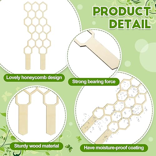 Miniatura 5 de Nuenen Paquete de 5 enrejados de plantas de interior para plantas trepadoras de 11.8 pulgadas, pequeño enrejado de madera de jardín para plantas en