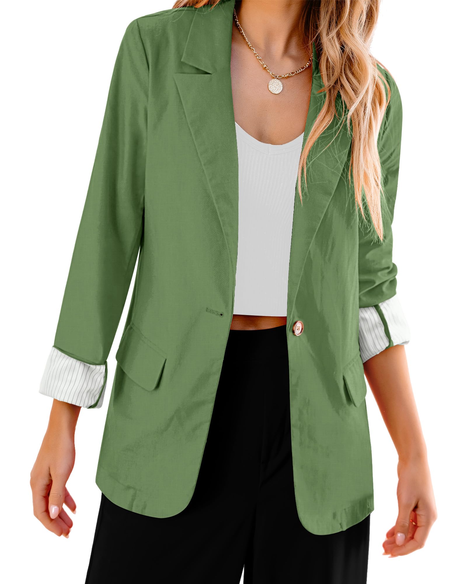 luvamia Blazers for Women Business Casual Dressy Work Fashion Lightweight Spring Summer Linen Unlined 2025 Suit Jackets