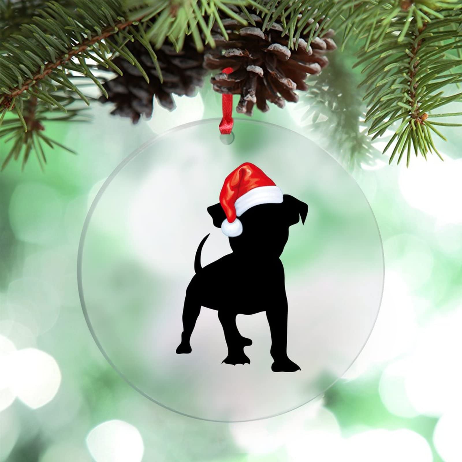 Weihnachtsbaum-Anhänger: Weiße Französische Bulldogge Mit Schal – 6,3 Cm, Aus Kunstharz