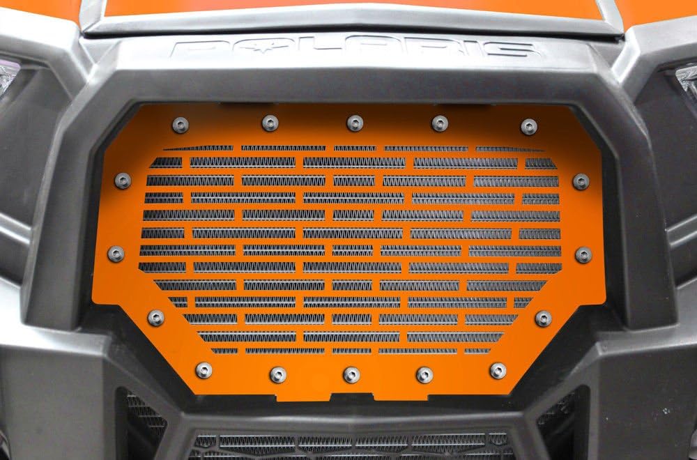 300 Industries Steel Grille Replacement for Polaris RZR 1000 XP & S 900 (2014-2018) - Single Piece Powder Coated Spectra Orange - Bricks