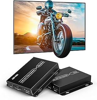 HDMI USB Extender,JCHICI HDMI KVM Extender HD 1080P@60HZ Up to 150m-250m(500fts- 820fts),HDMI Extender Over Cat5e/6 with Loop Out Function - USB Keyboard Mose Support and IR Control