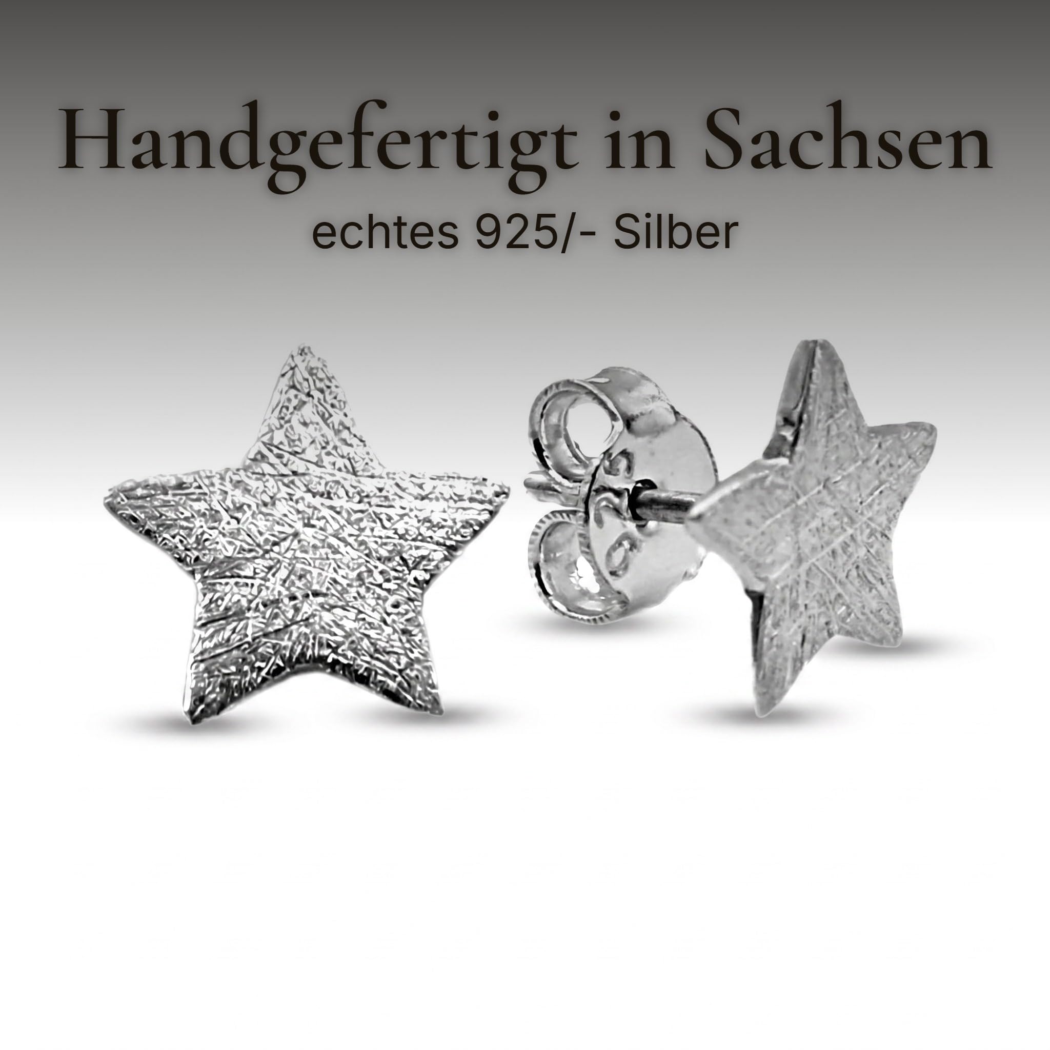 Ohrstecker Stern 925 Silber, Gold & Roségold, 9 mm