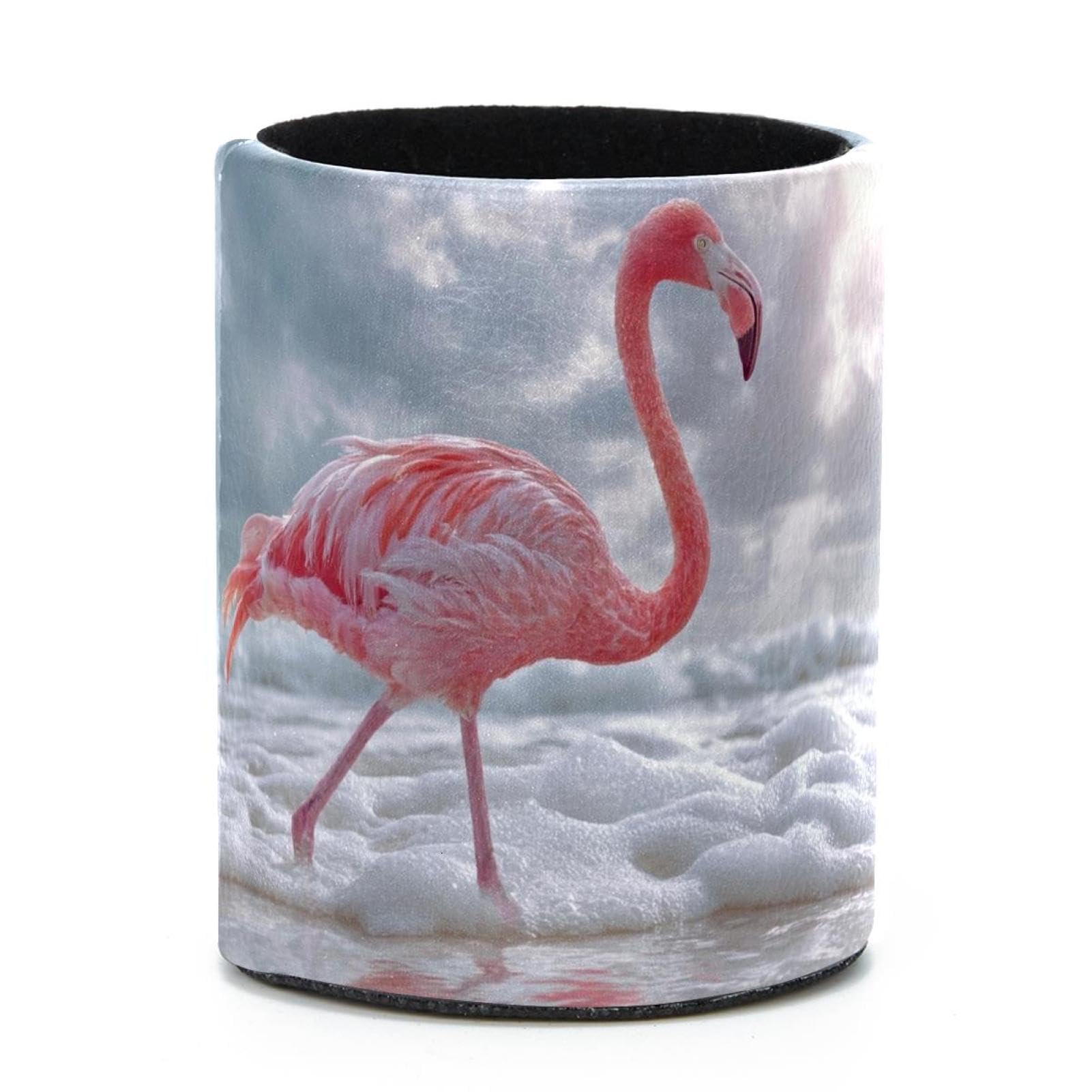 VAPOKF Round Pencil Holders for Desk, Flamingo Pen Holders Pen Pot Makeup Brushes Storage Desktop Stationery Supplies Organiser for Home Office