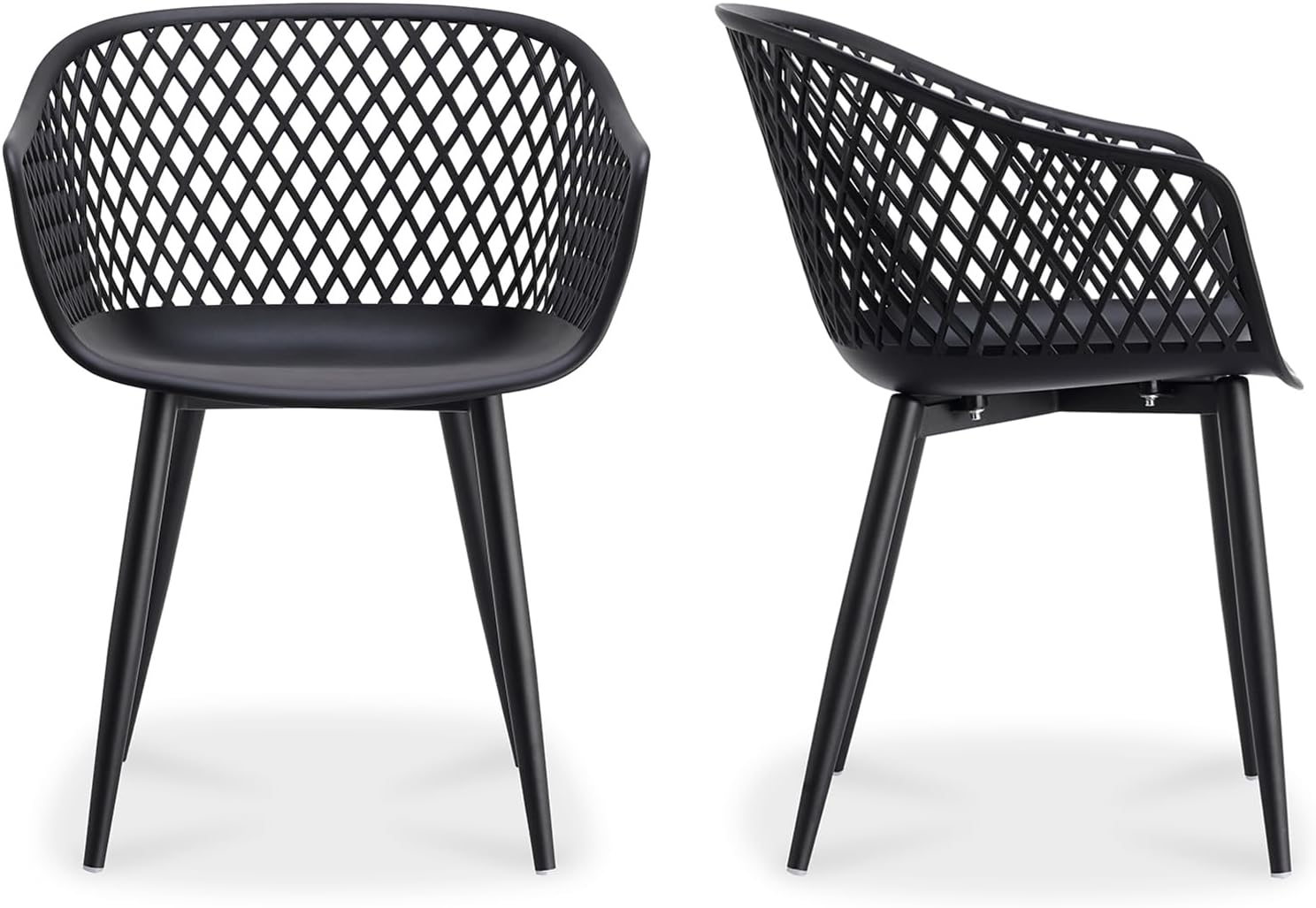 Moe's Home Collection Piazza Outdoor Chair Black-Set of Two