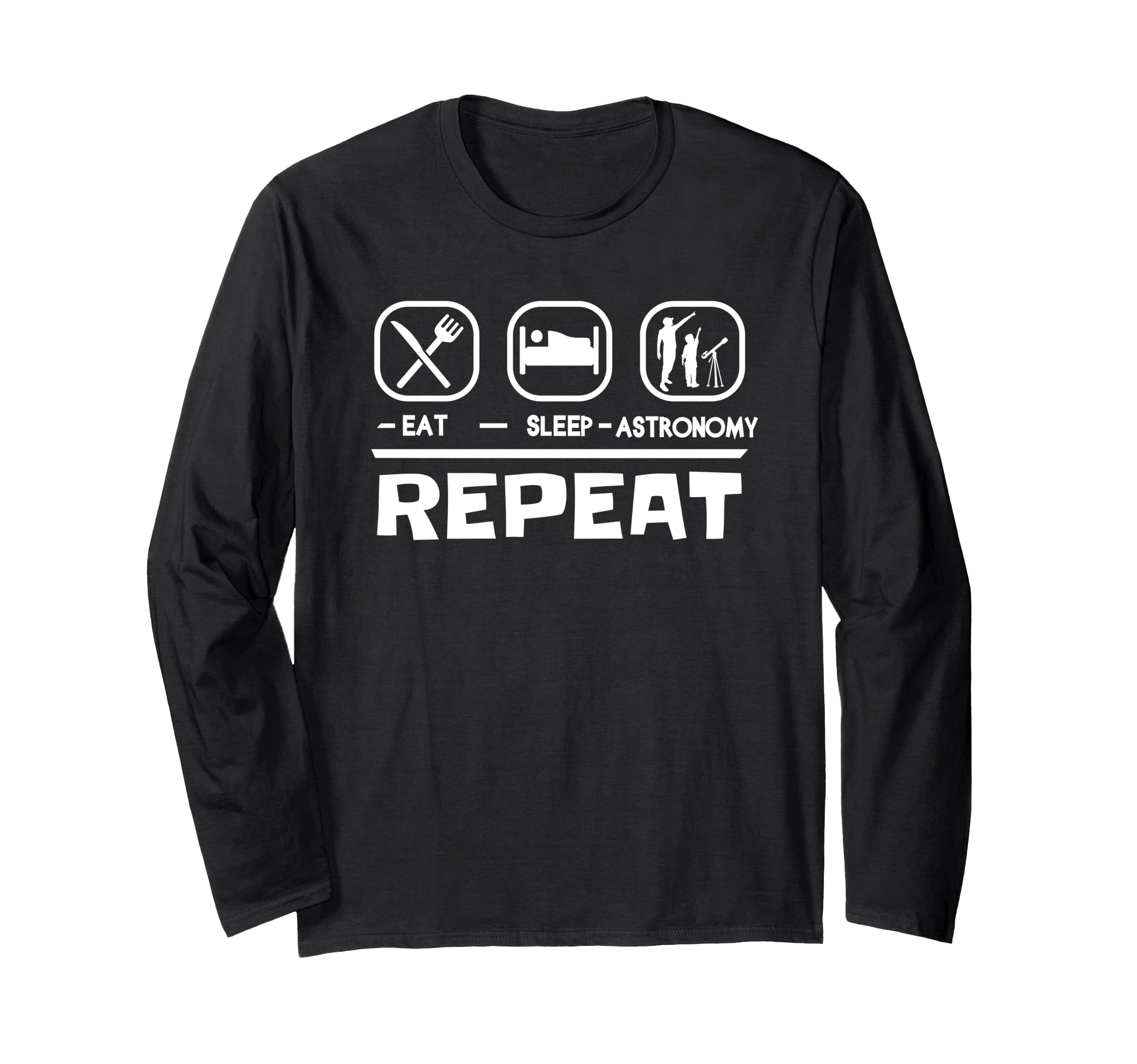 Telescopes Binoculars planets science sleep astronomy Long Sleeve T-Shirt