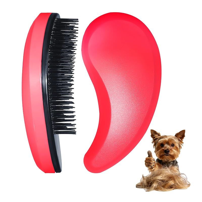 Escova para Cães Pequenos com Cerdas Macias e Flexíveis MAEELOU Rose Red