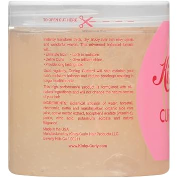 U/S/Kinky Curly Curl Cusard Gel 8oz - Definition Enhancing, Frizz-Fighting Formula for Textured Curls