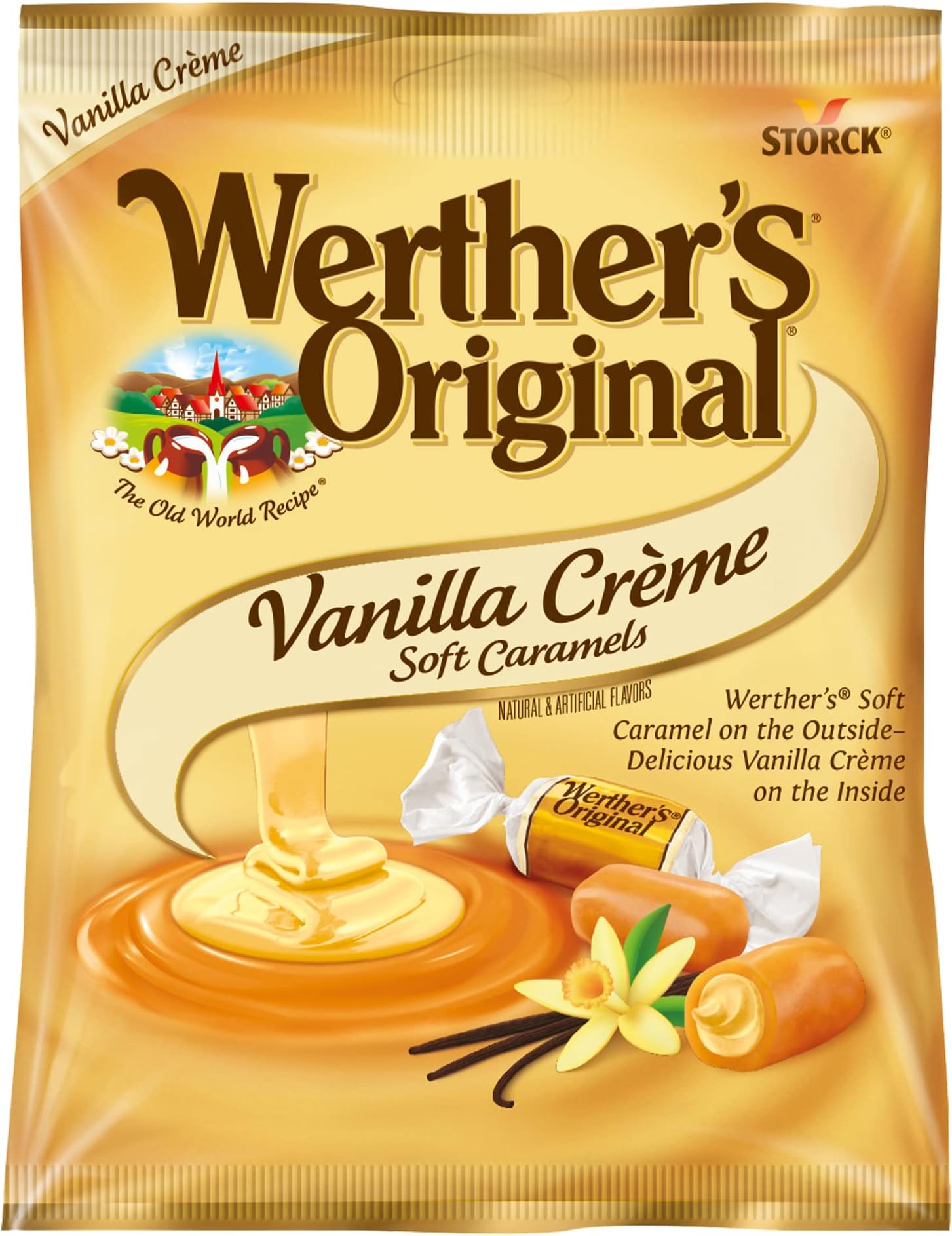 Werther's Original Soft Vanilla Crème Caramel Candy, 4.51 Oz Bags (Pack of 12)