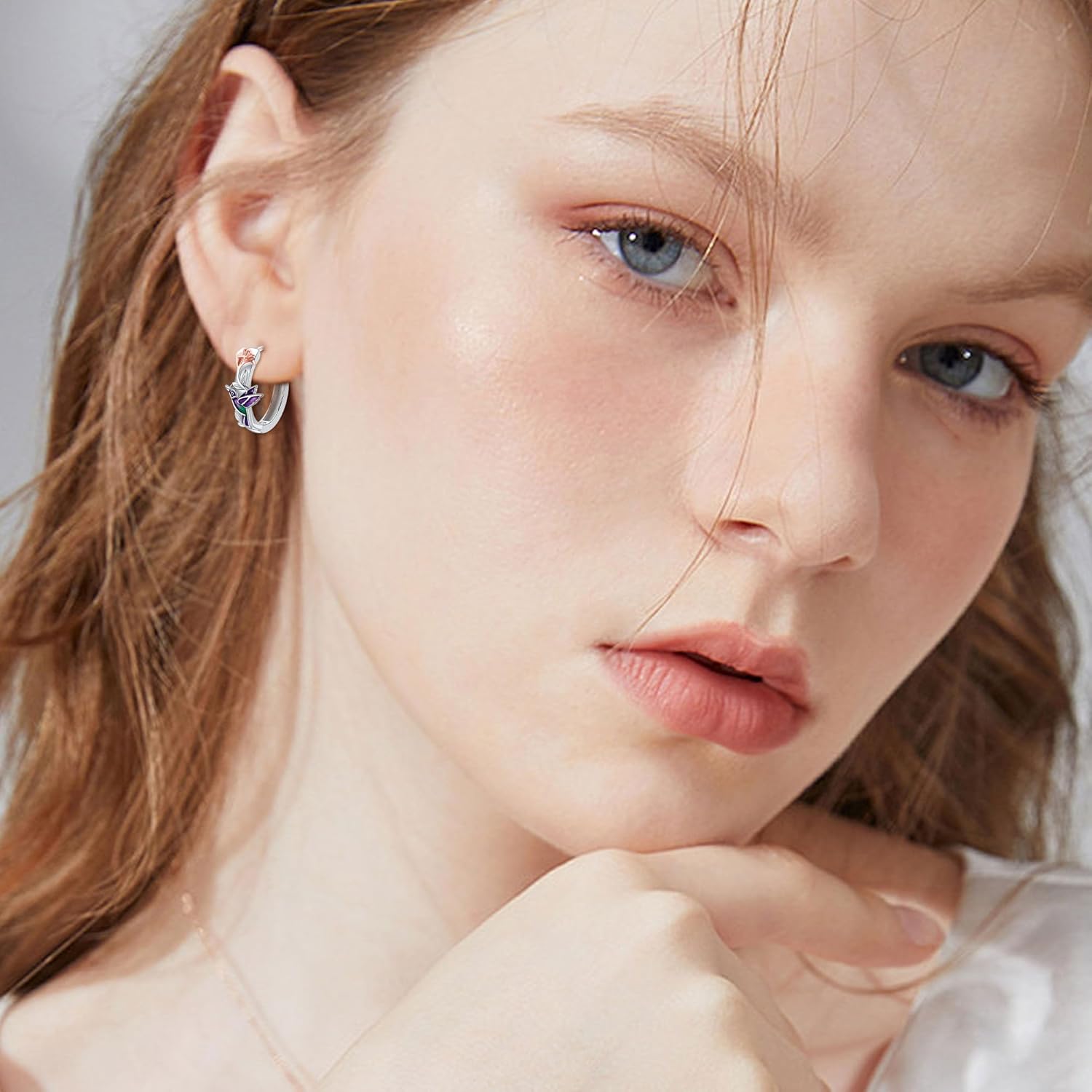 Sterling Silver Koala/Fox/Hummingbird/Flamingo/Cowboy/Daisy Hoop Earrings Animal Earrings Jewelry for Women Mom - Image 5