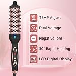 PHOEBE Nouvelle mise à jour 1.5 Pince thermique de pouce Créer la solitude & Affichage numérique des courbes de volume 9 Réglages de chaleur Tourmaline Ionic Hair Curler 1 1/2 pouce brosse en fer de curling double tension pour voyager