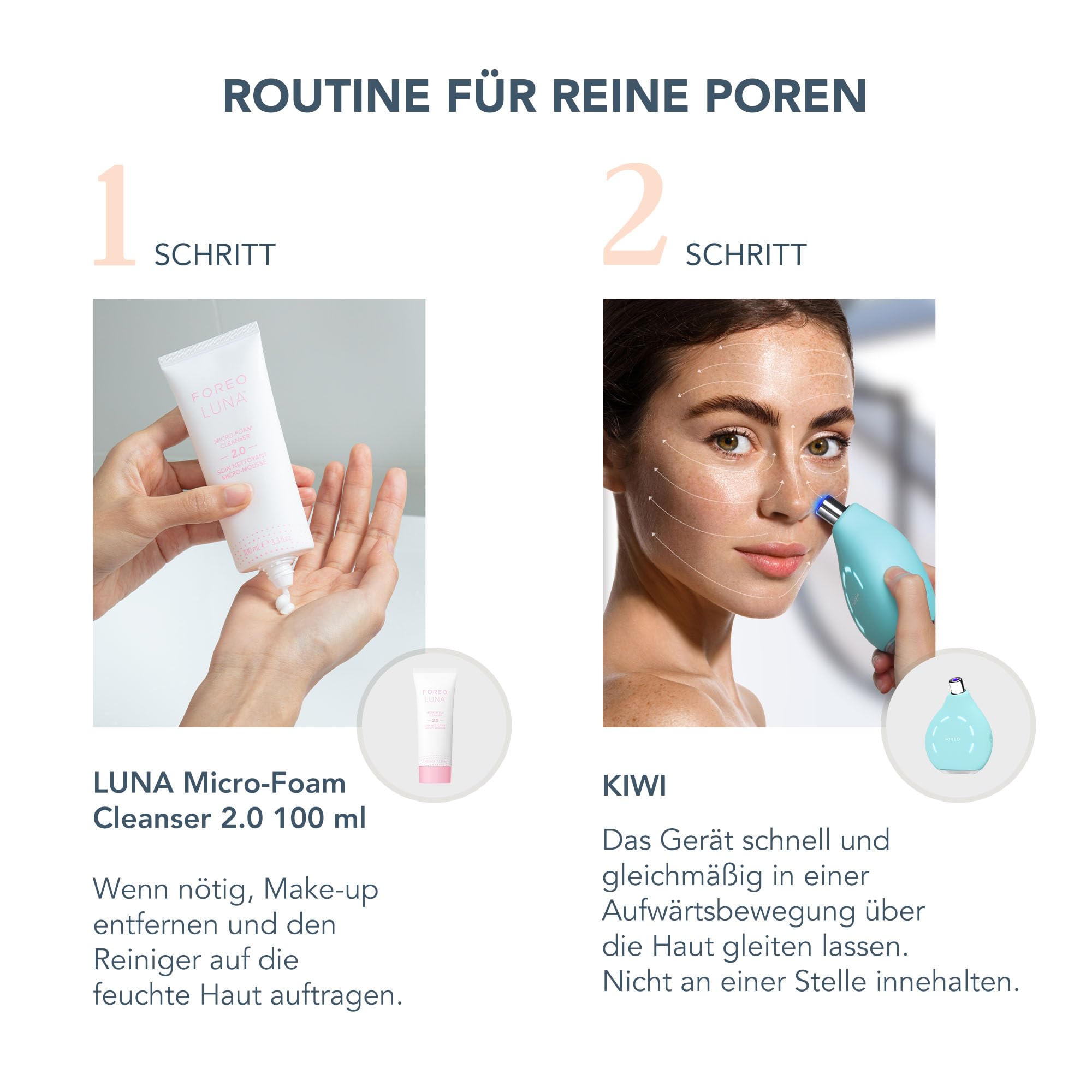 FOREO KIWI Set - Mitesserentferner + Micro-Foam Reiniger 2.0 | Mitesserentferner, Porensauger, Porenverfeinerer, Schaumreiniger, Sauggerät, Schaumreiniger, Alle Haut