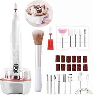 Nail Drill, Electric Nail File Professional - Nail Filer with U V Lamp for Acrylic Gel Nails, Cordless Nail Drill Machine Polishing Tool Manicure Pedicure Kit Efile Nail Grinder for Salon Home