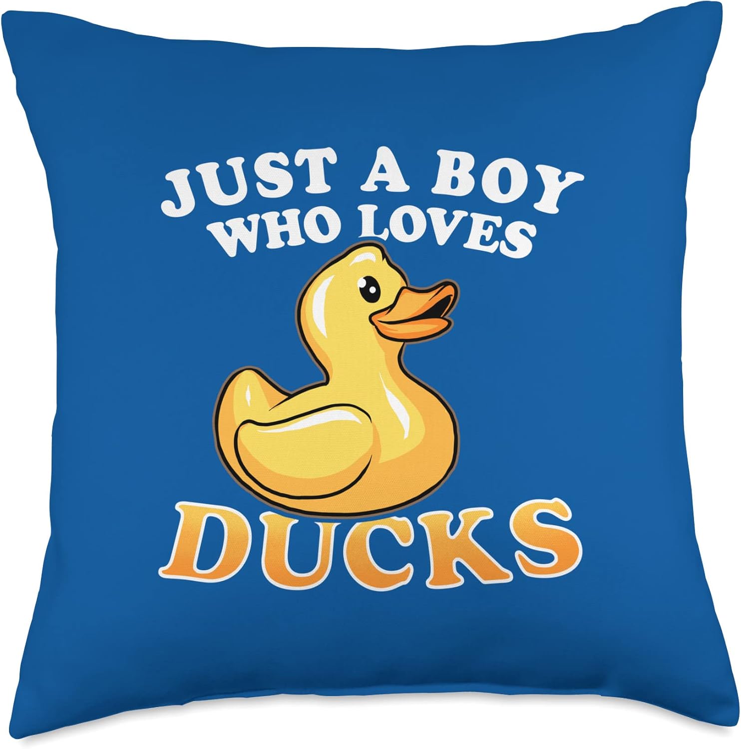 Funny Duck Merch Just A Boy Who Loves Ducks Cute Ducky Throw Pillow