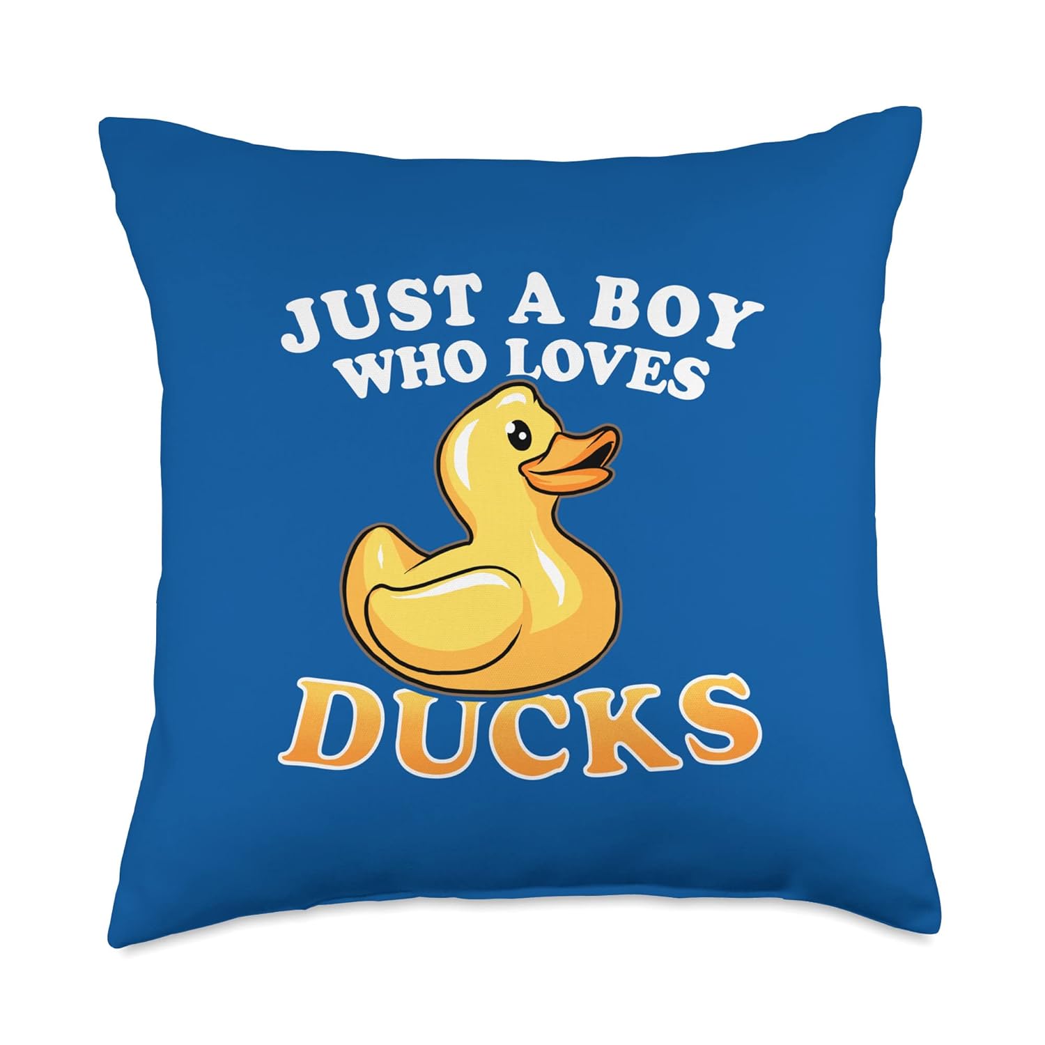 Funny Duck Merch Just A Boy Who Loves Ducks Cute Ducky Throw Pillow