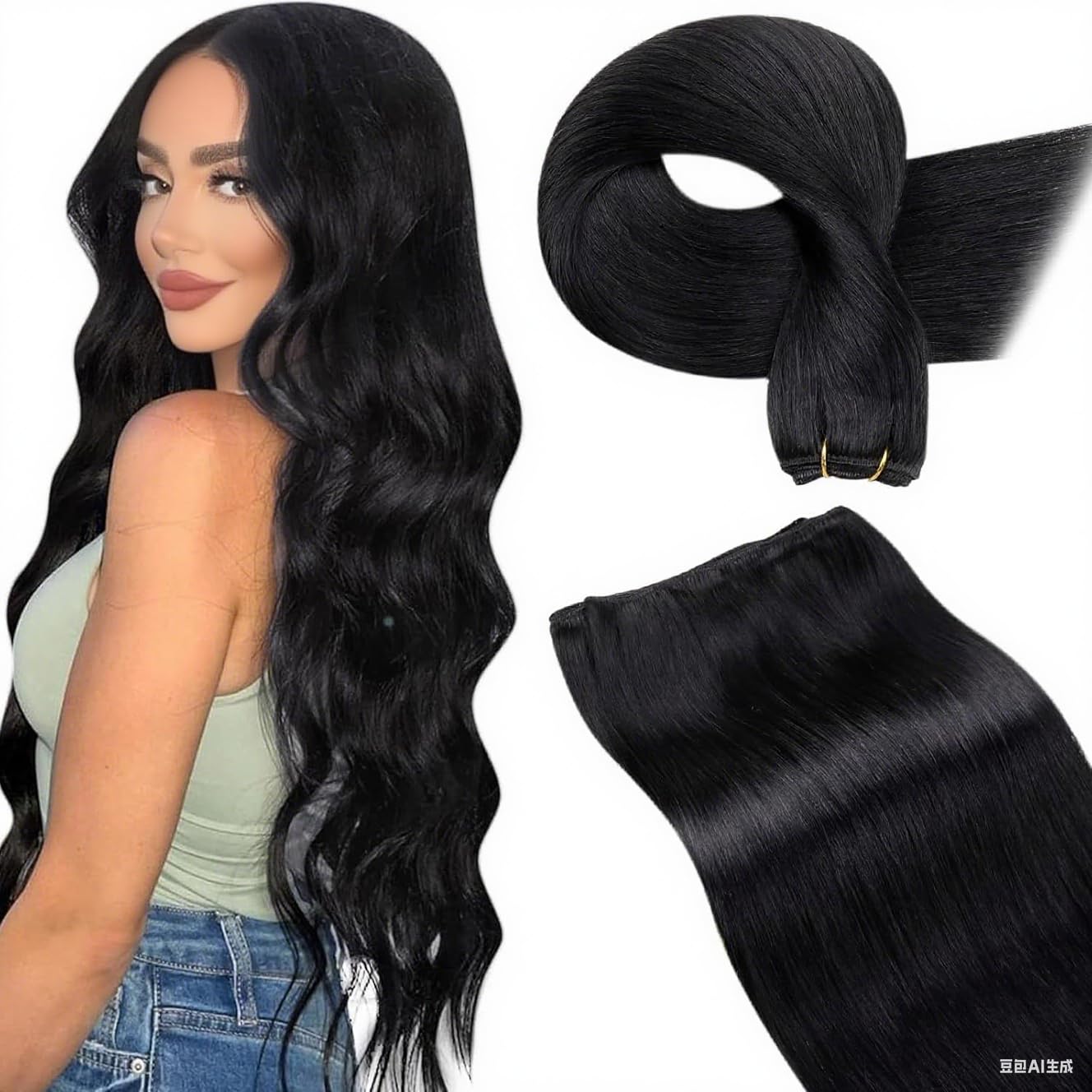 LaaVoo Wire Hair Extensions Human Hair 18 Inch Medium Brown Wire Human Hair Extensions Light Brown Human Hair Extensions Long Straight Hair 86g — view 29